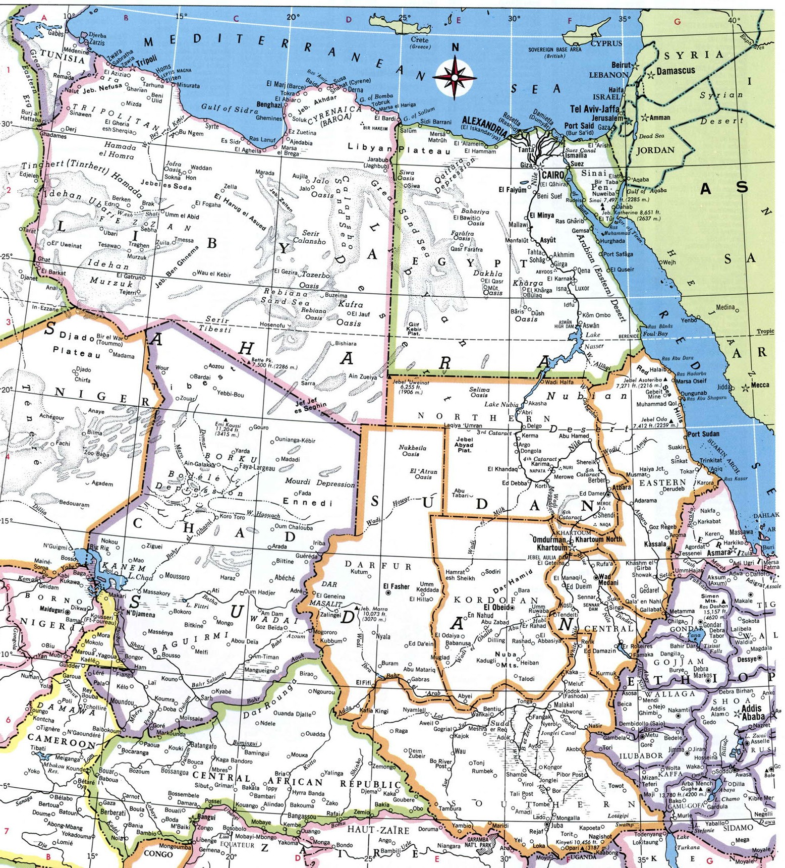 Северо-восток Африки карта политическая