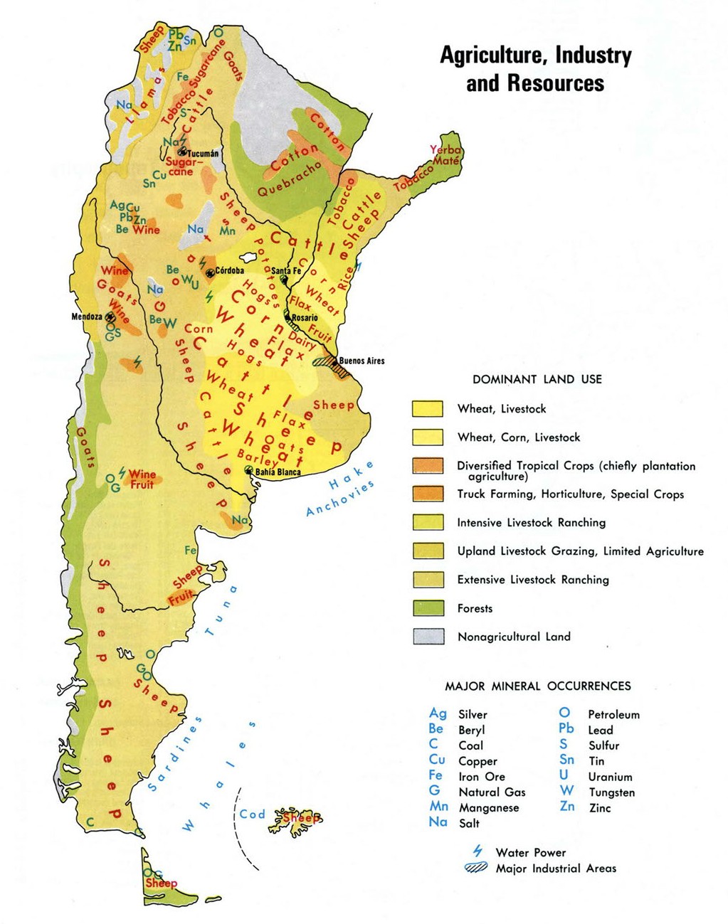 Полезные ископаемые Аргентины карта