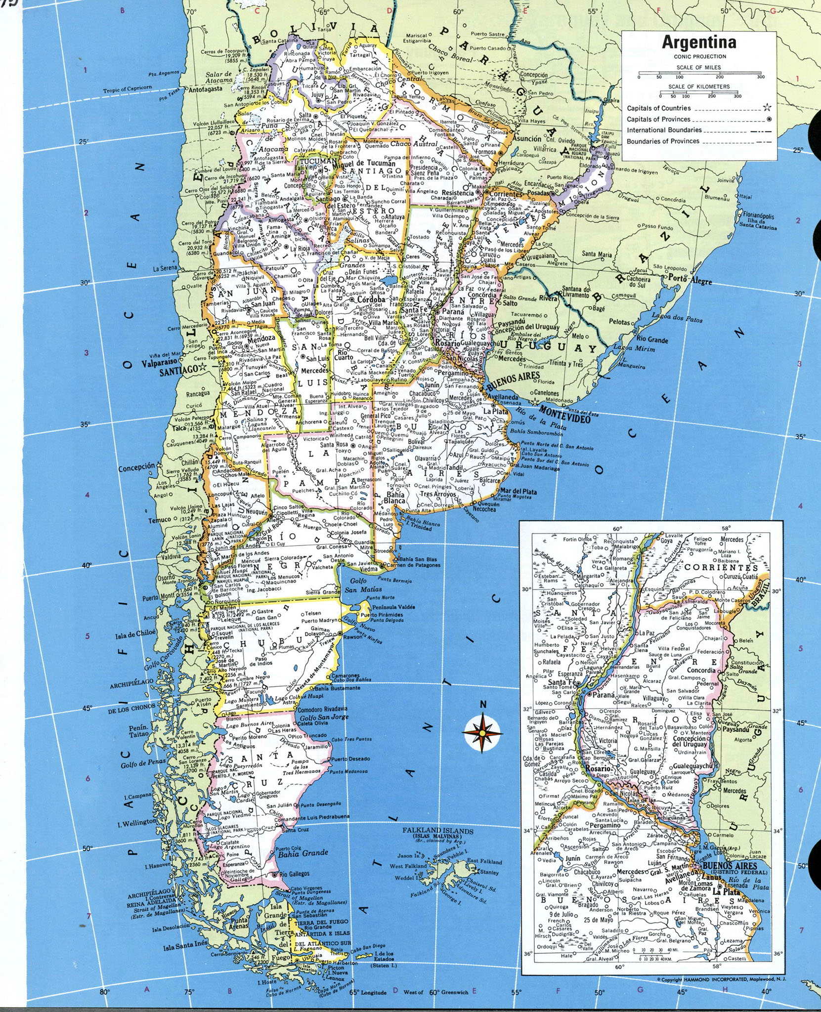 Подробная карта Аргентины административная