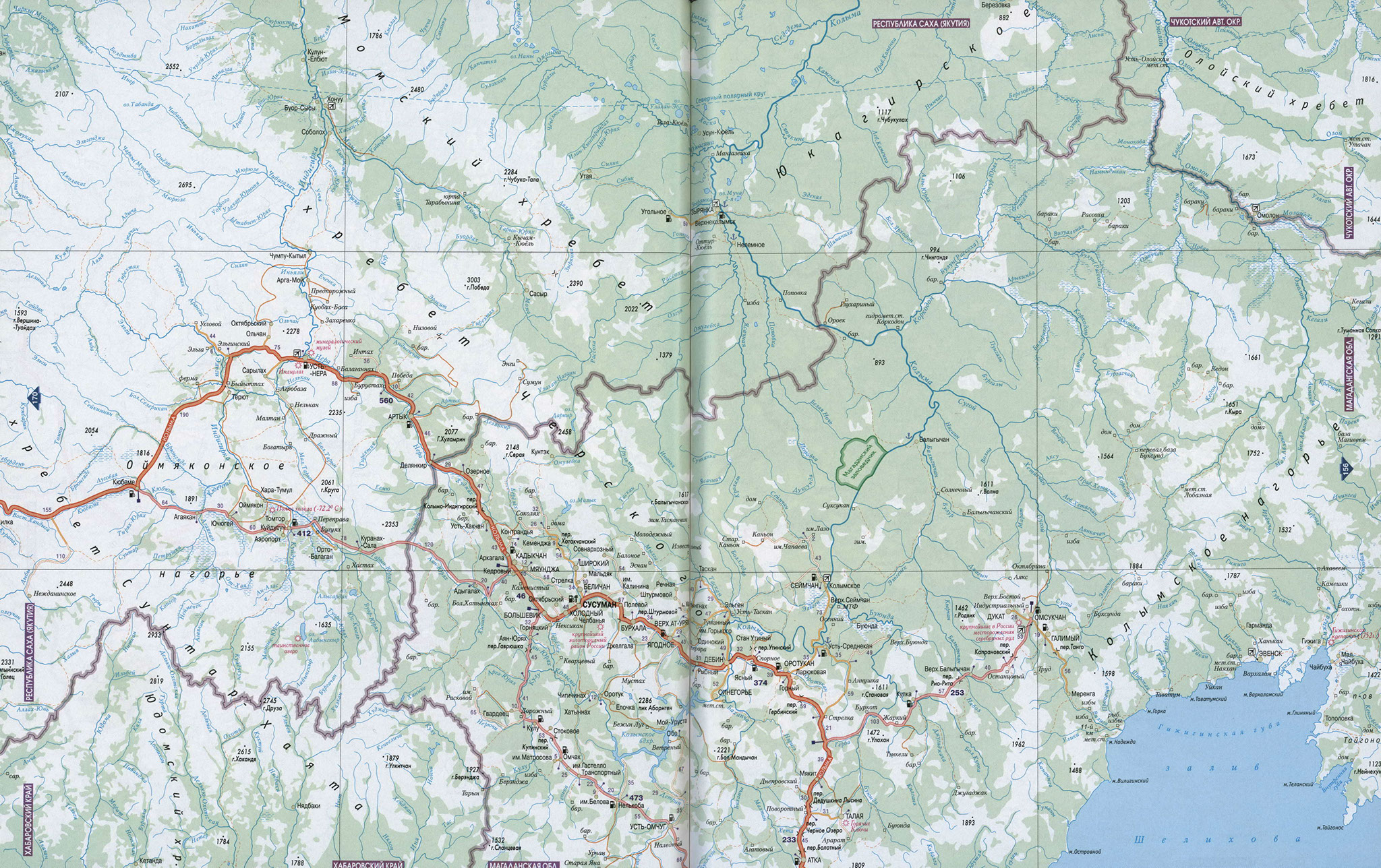Карта Магаданской области