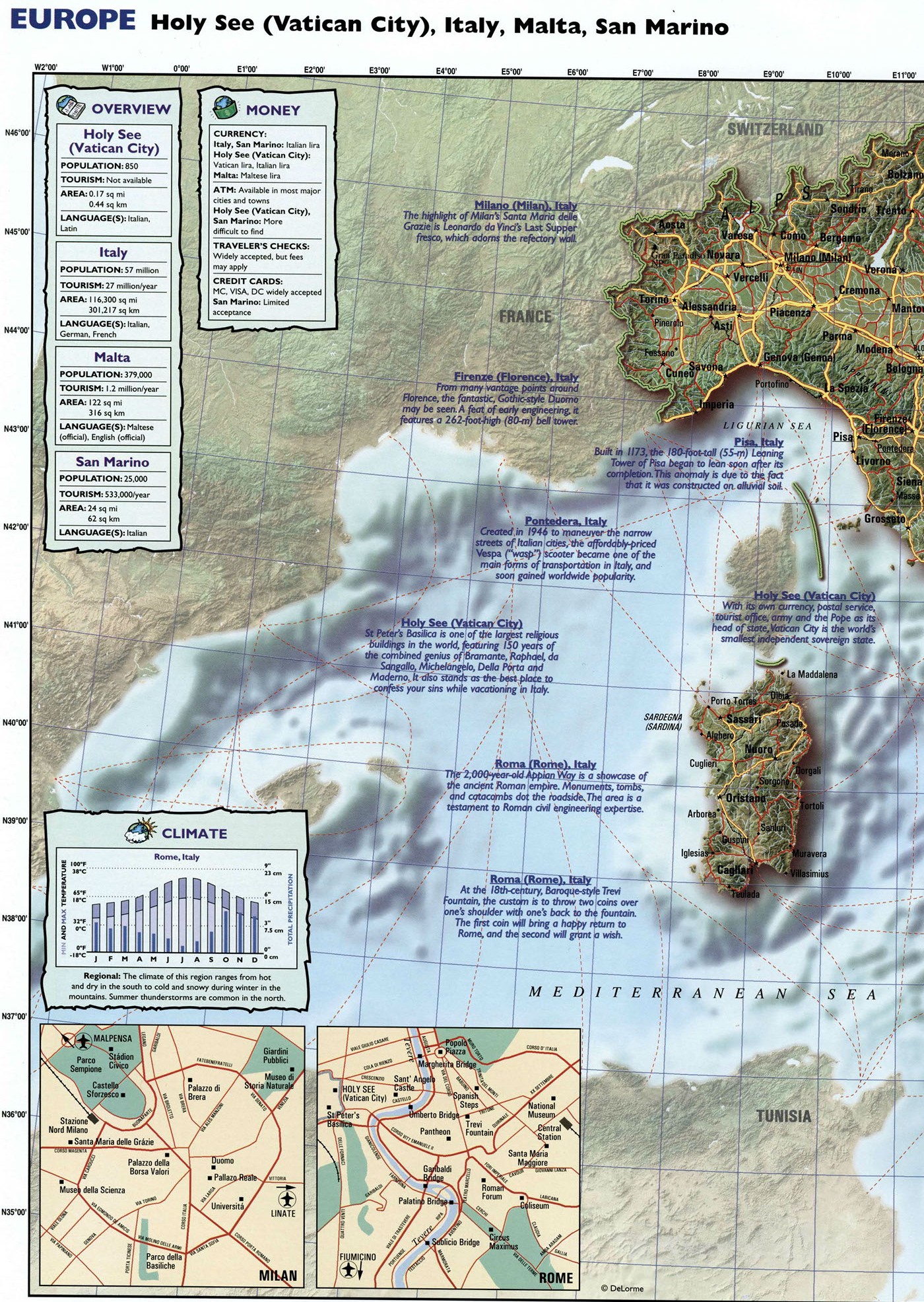 Подробная карта Италии