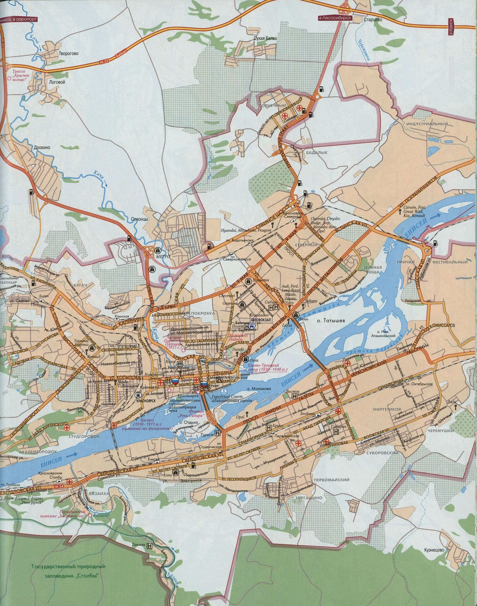 Карта города Красноярск