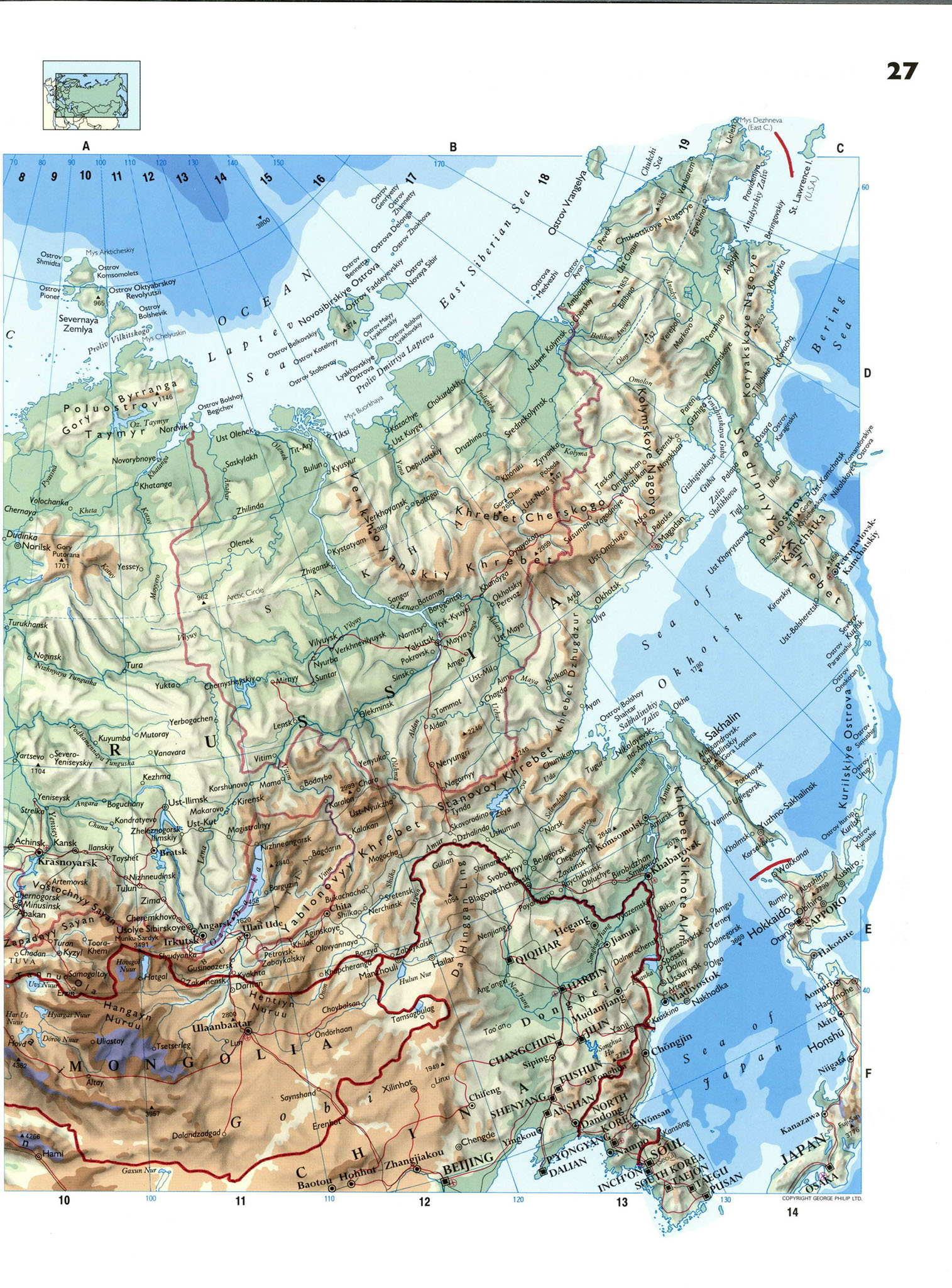 Географическая карта России