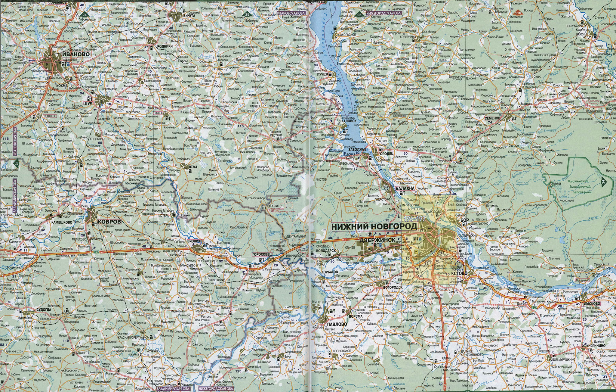 Карта Нижегородской области