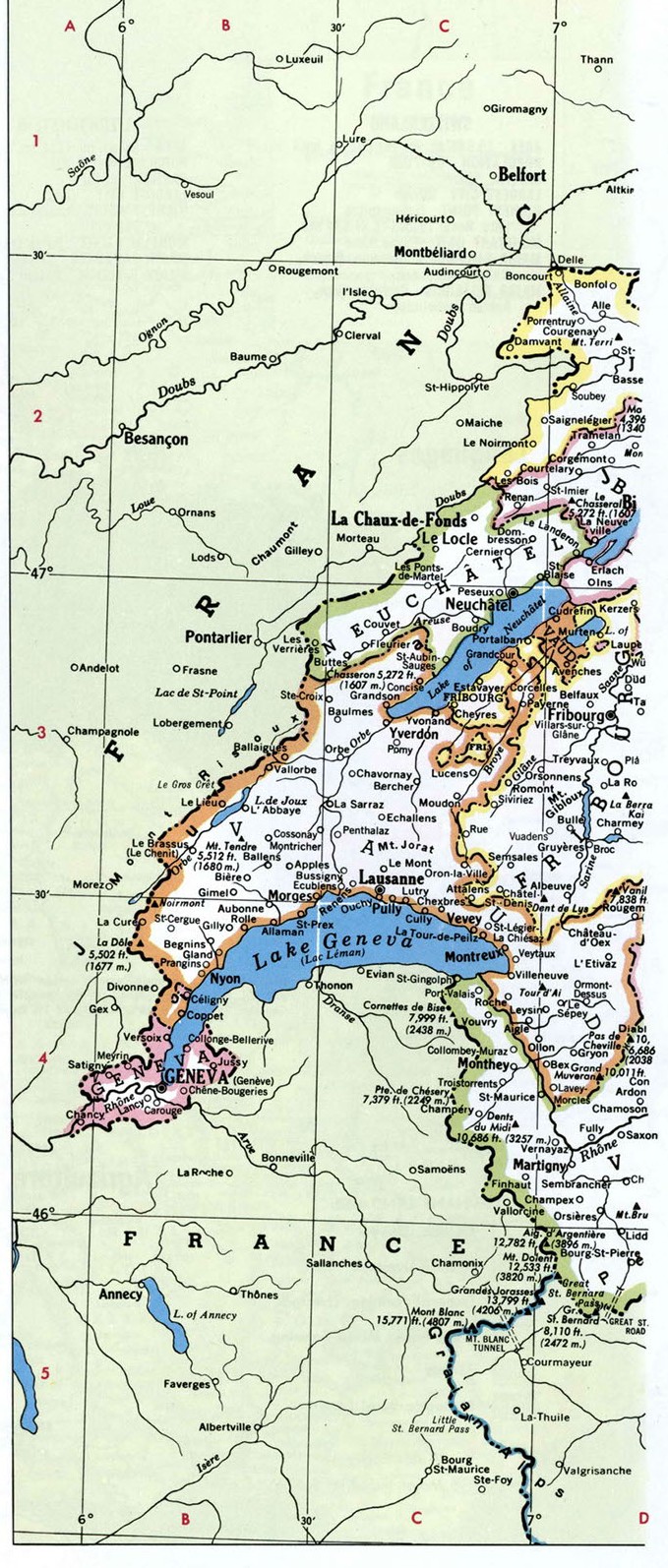 Карта Швейцарии 