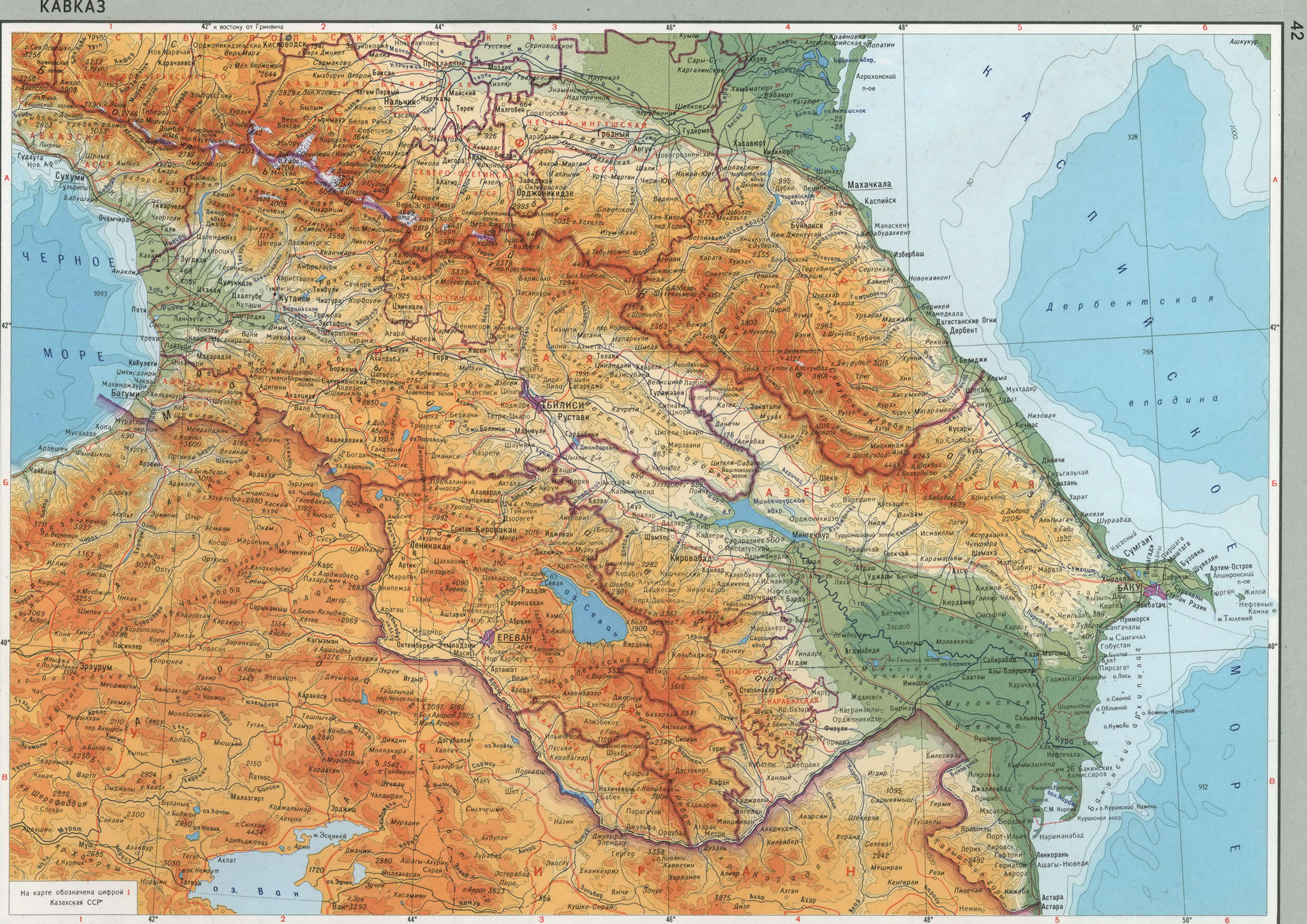 Грузинская ССР карта