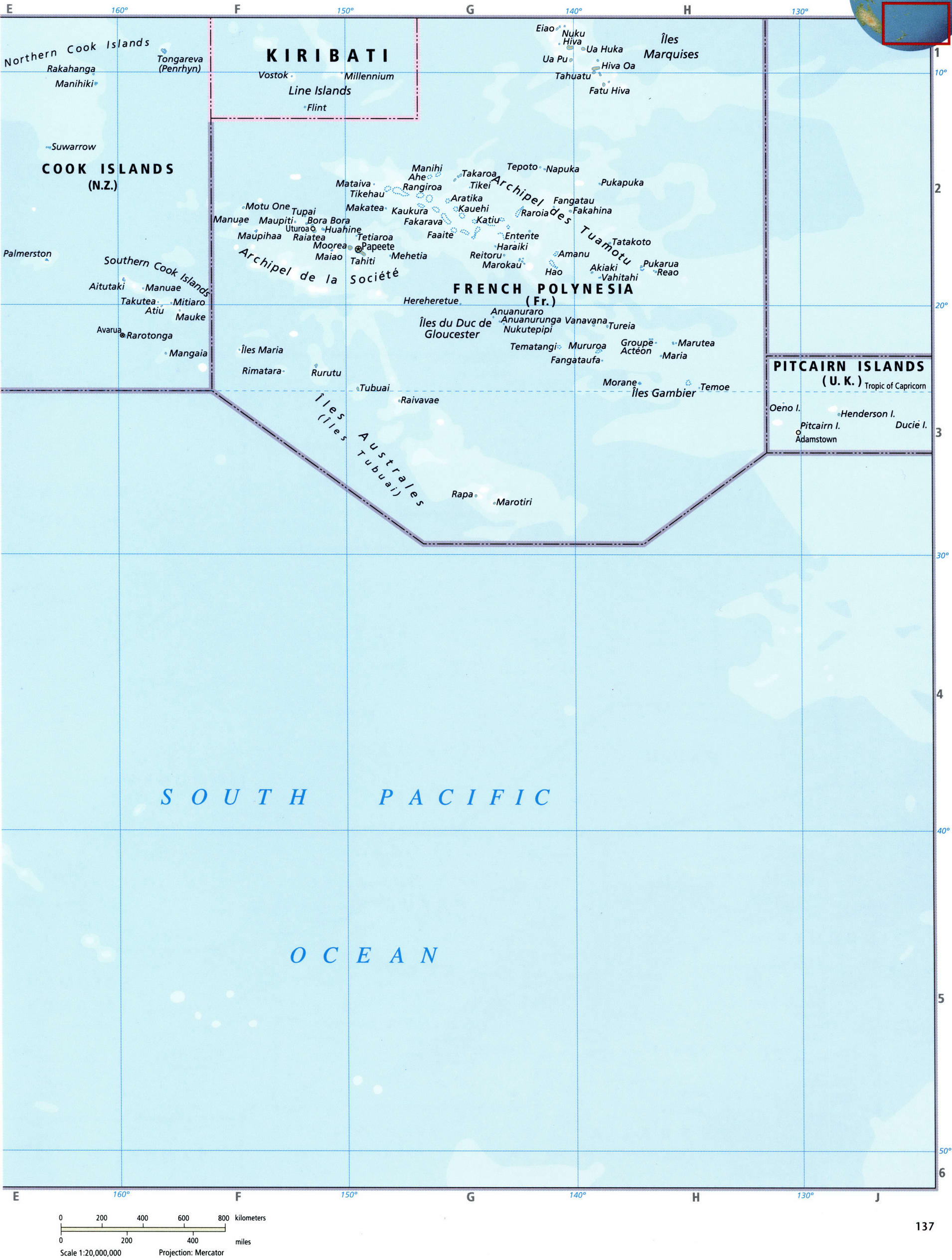 Карта островов Тихого океана