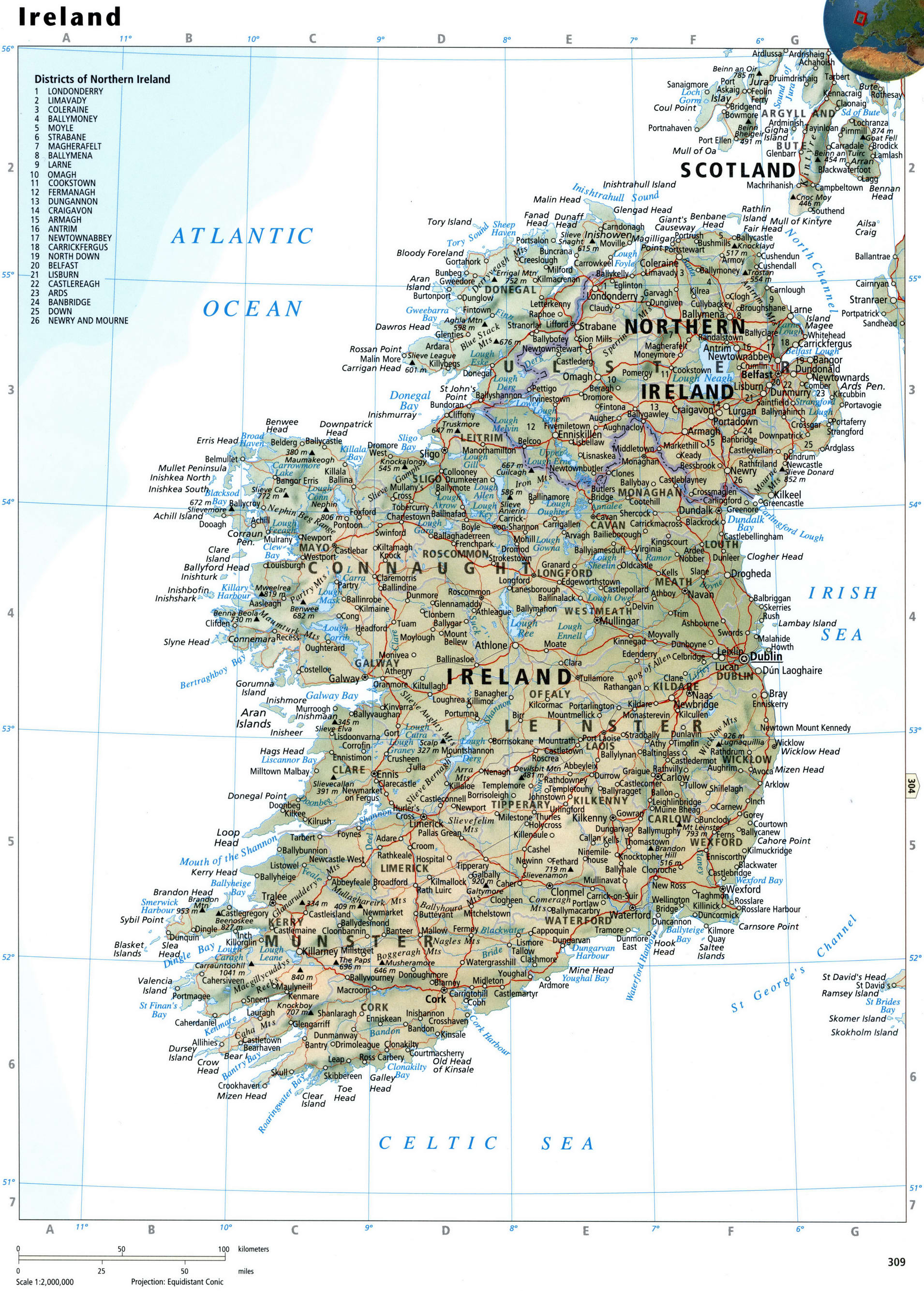 Ирландия карта