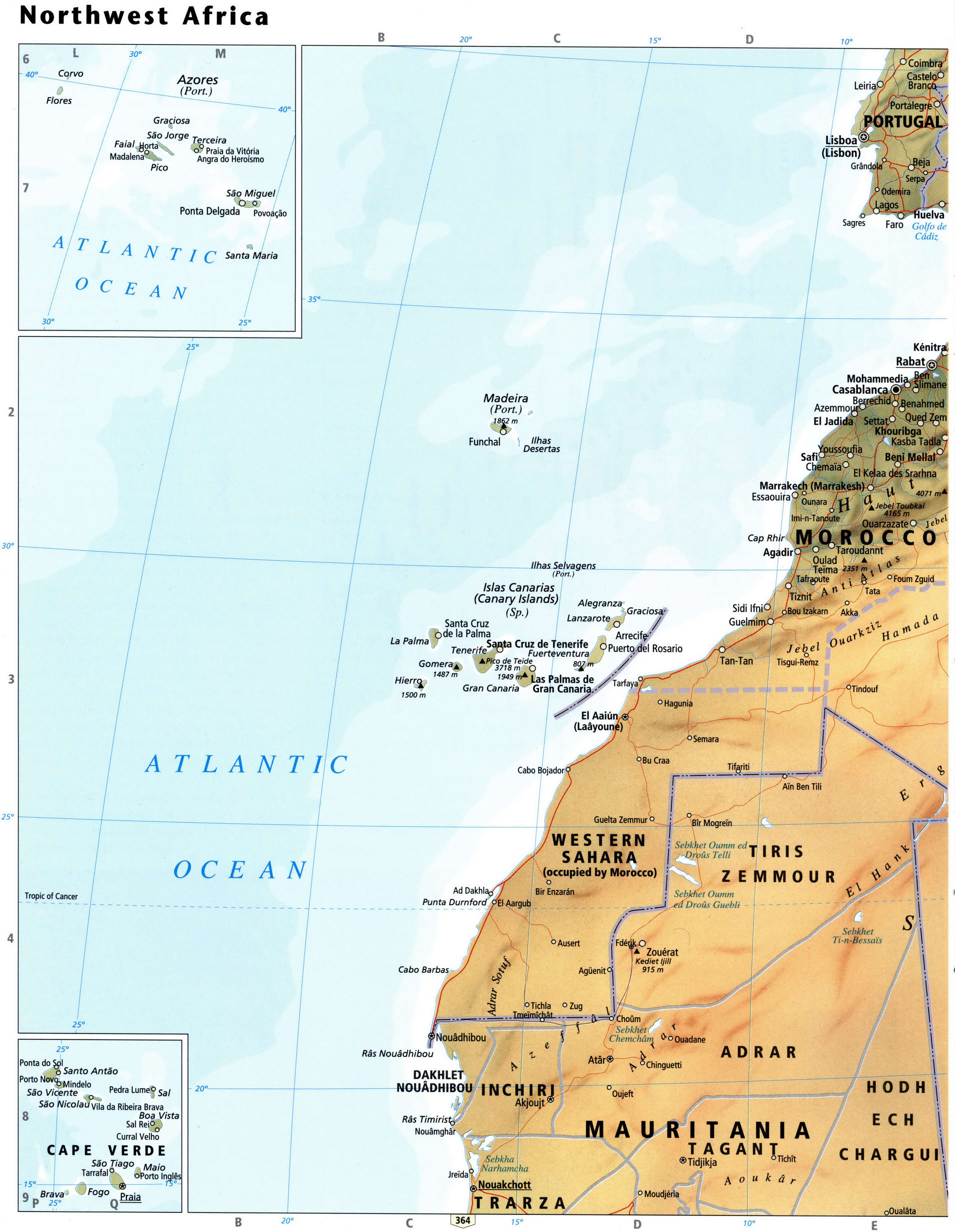 Северо-Западная Африка карта