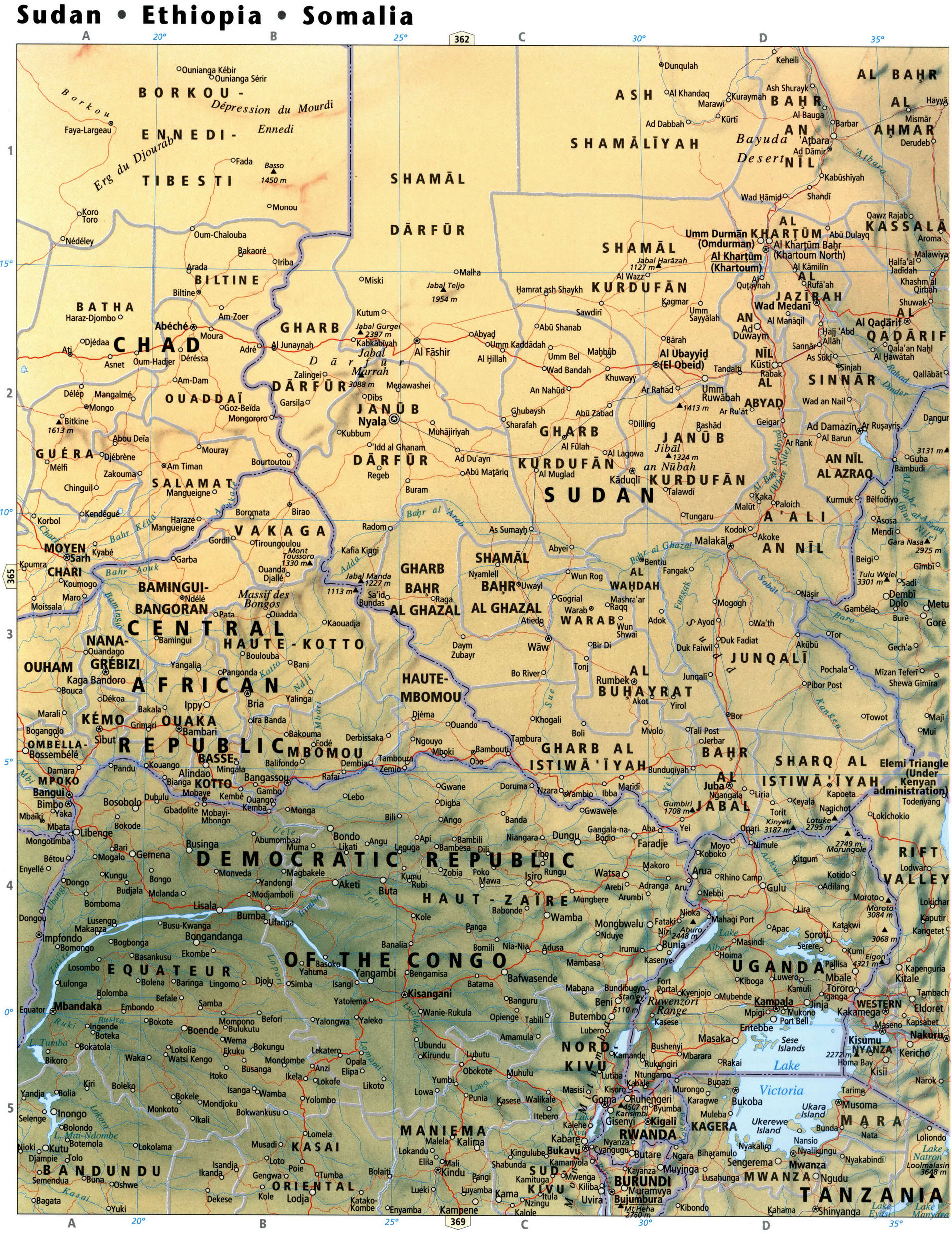 Центральная Африка карта