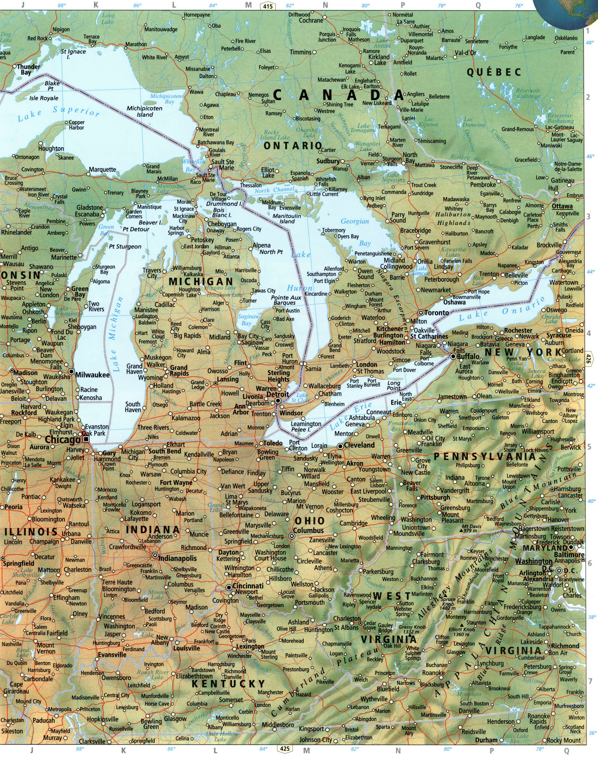 Центральная часть США - Мичиган и Иллинойс