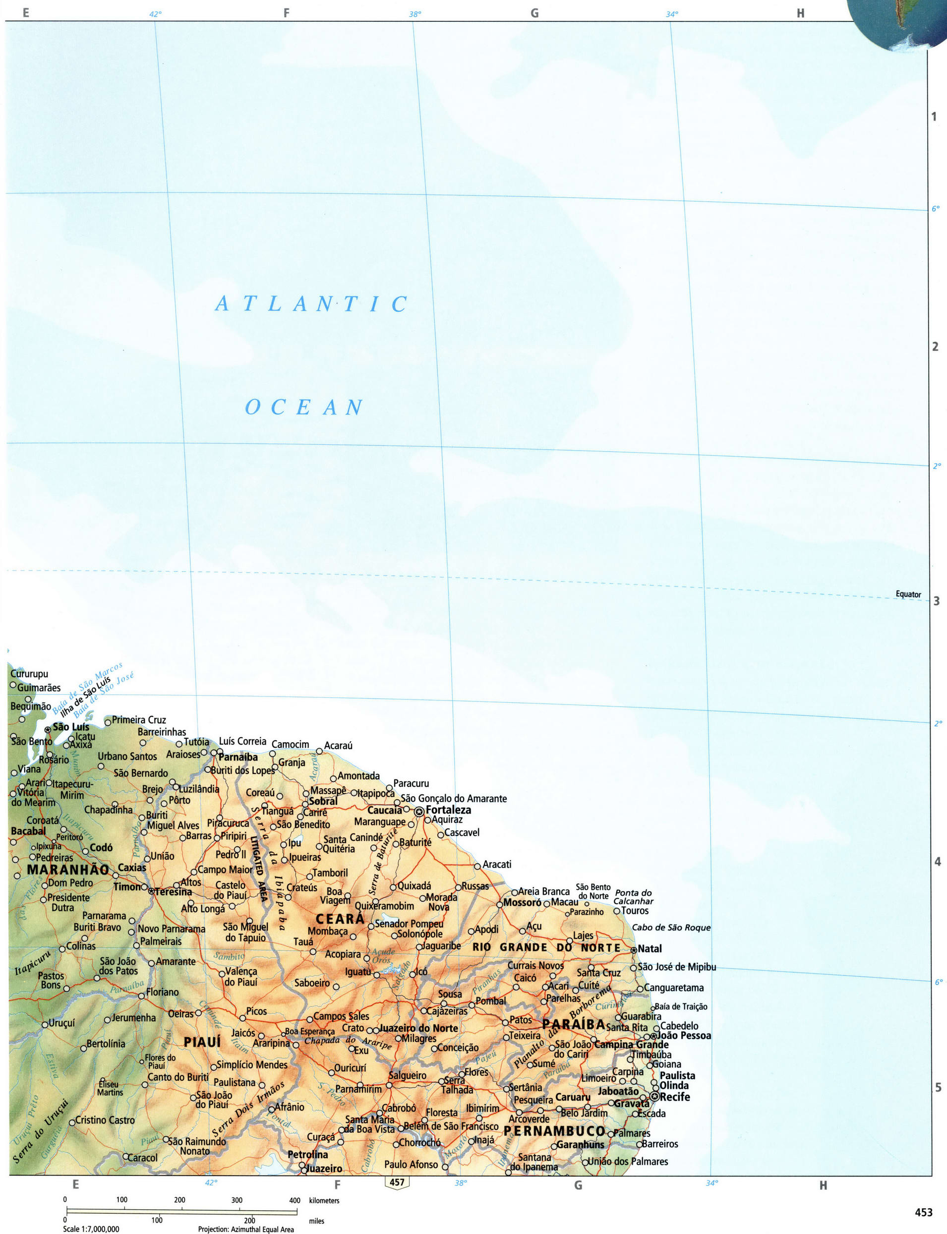 Карта северного побережья Бразилии