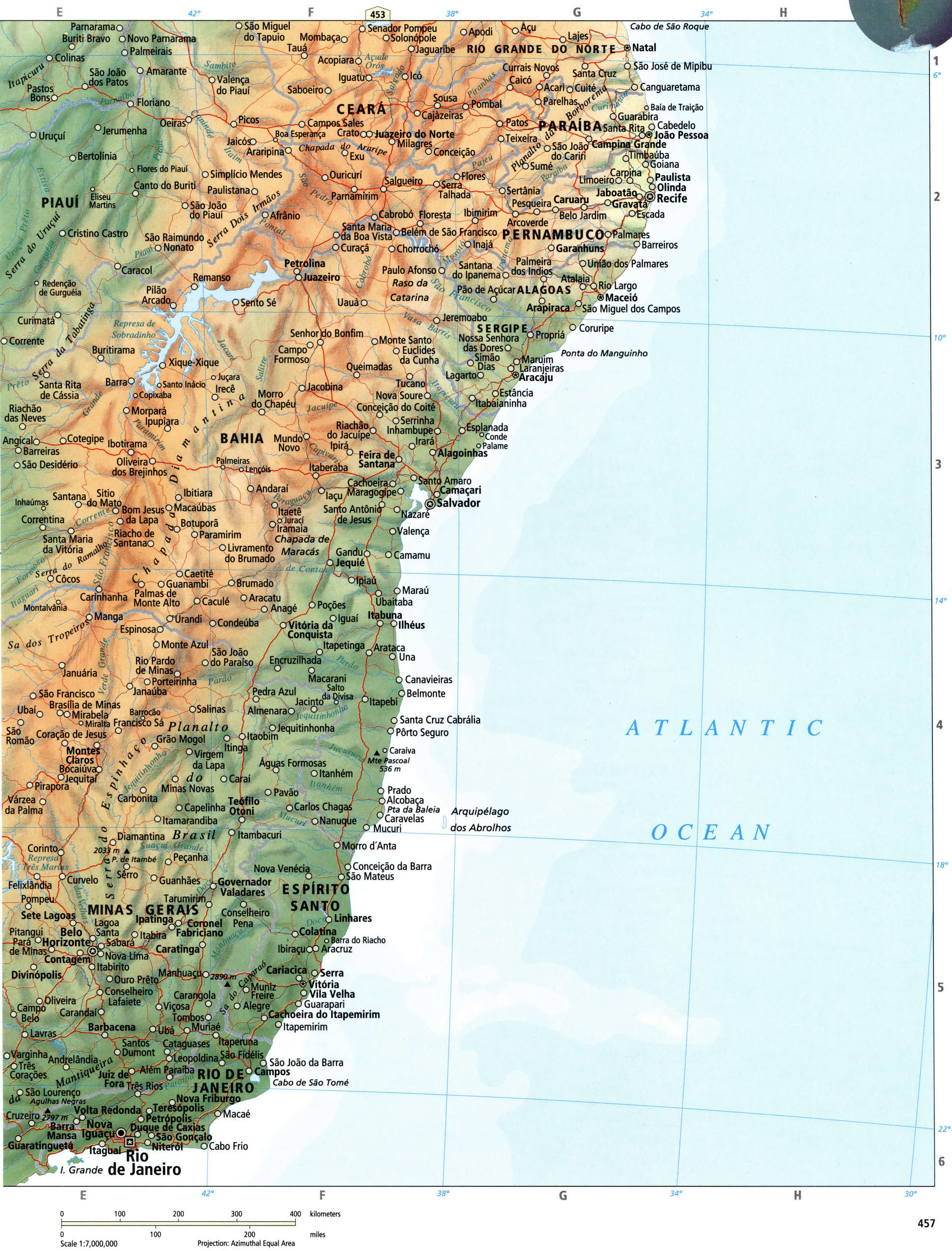 Карта побережья юго-восточной Бразилии