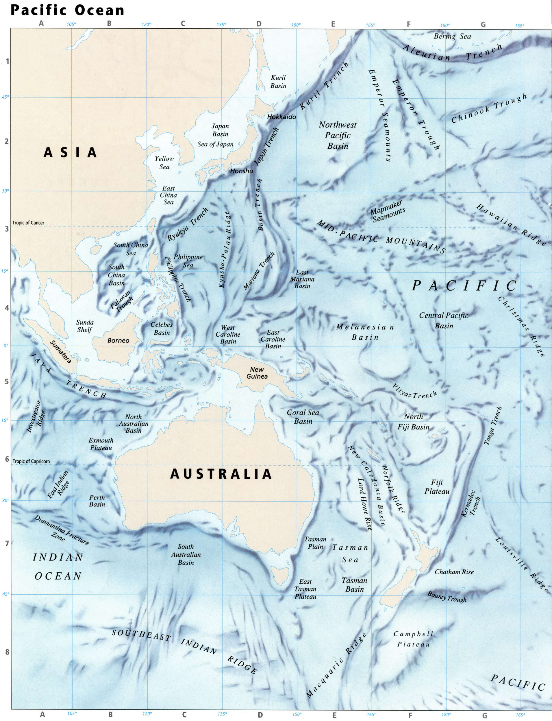 Тихий океан карта