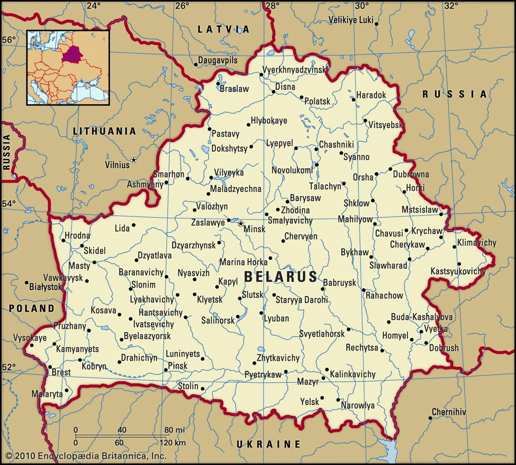 Белоруссия карта