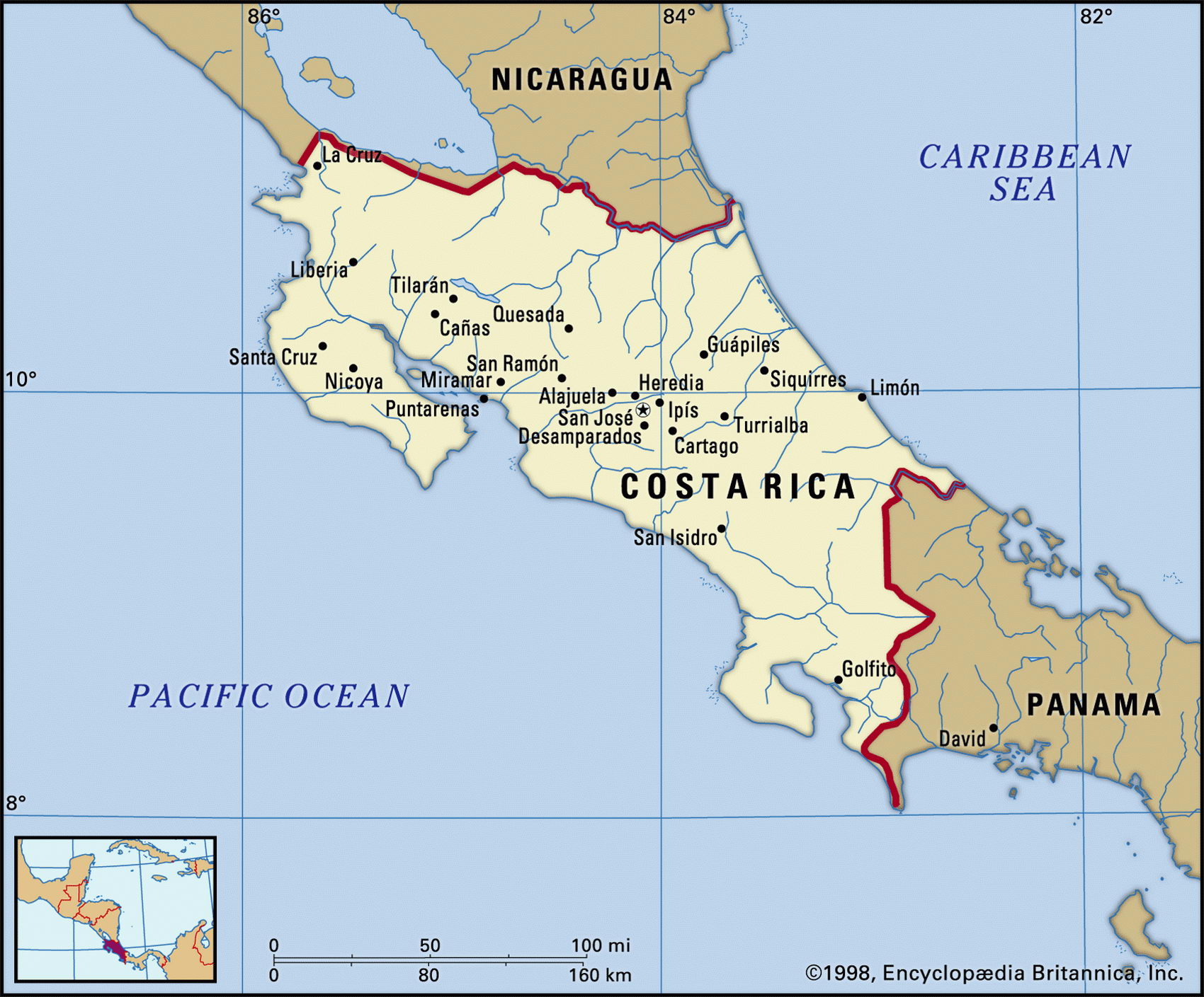Коста Рика на карте мира