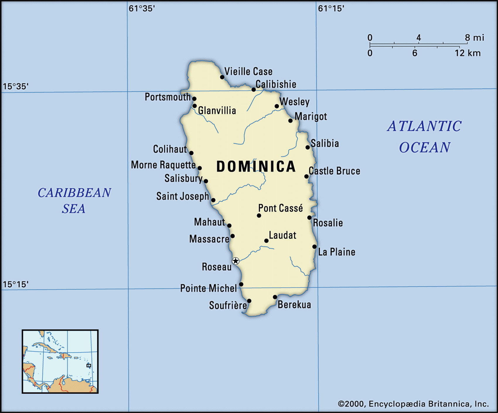 Доминика на карте мира