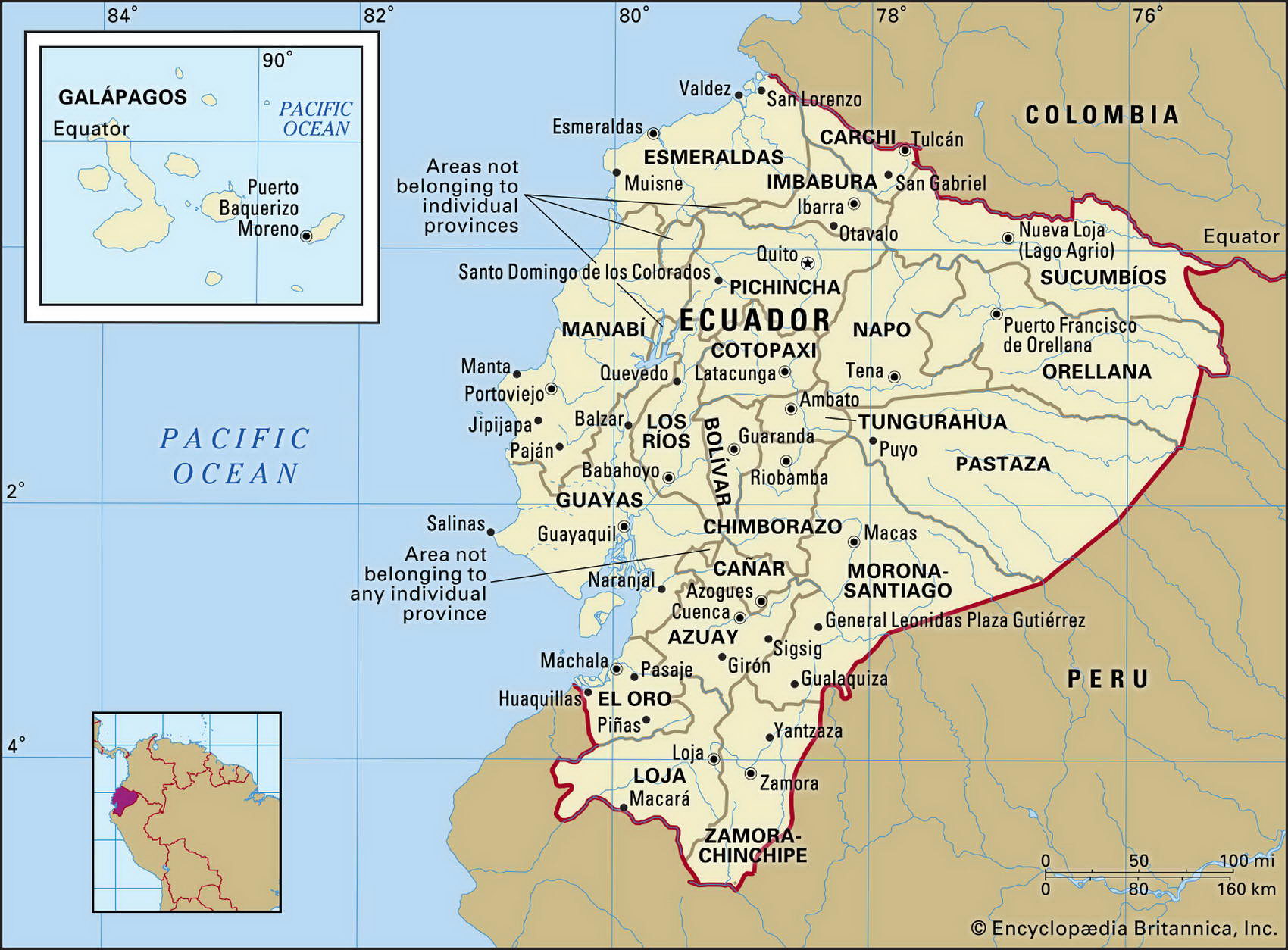 Карта Эквадора географическое описание страны факты информация - Атлас