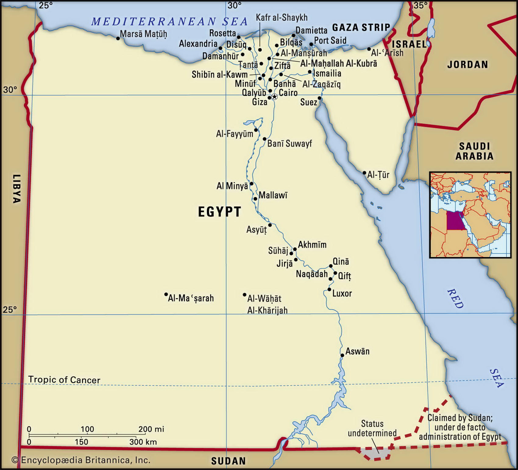 Египет карта с городами