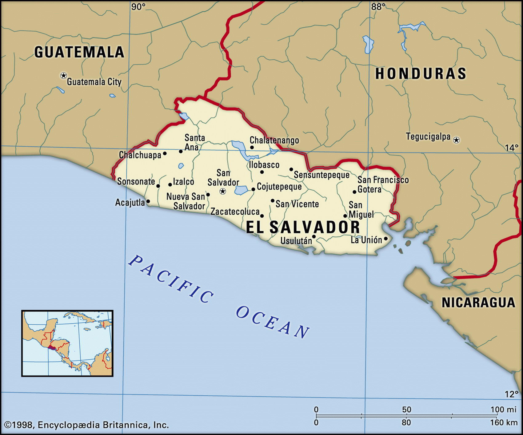 Сальвадор на карте мира