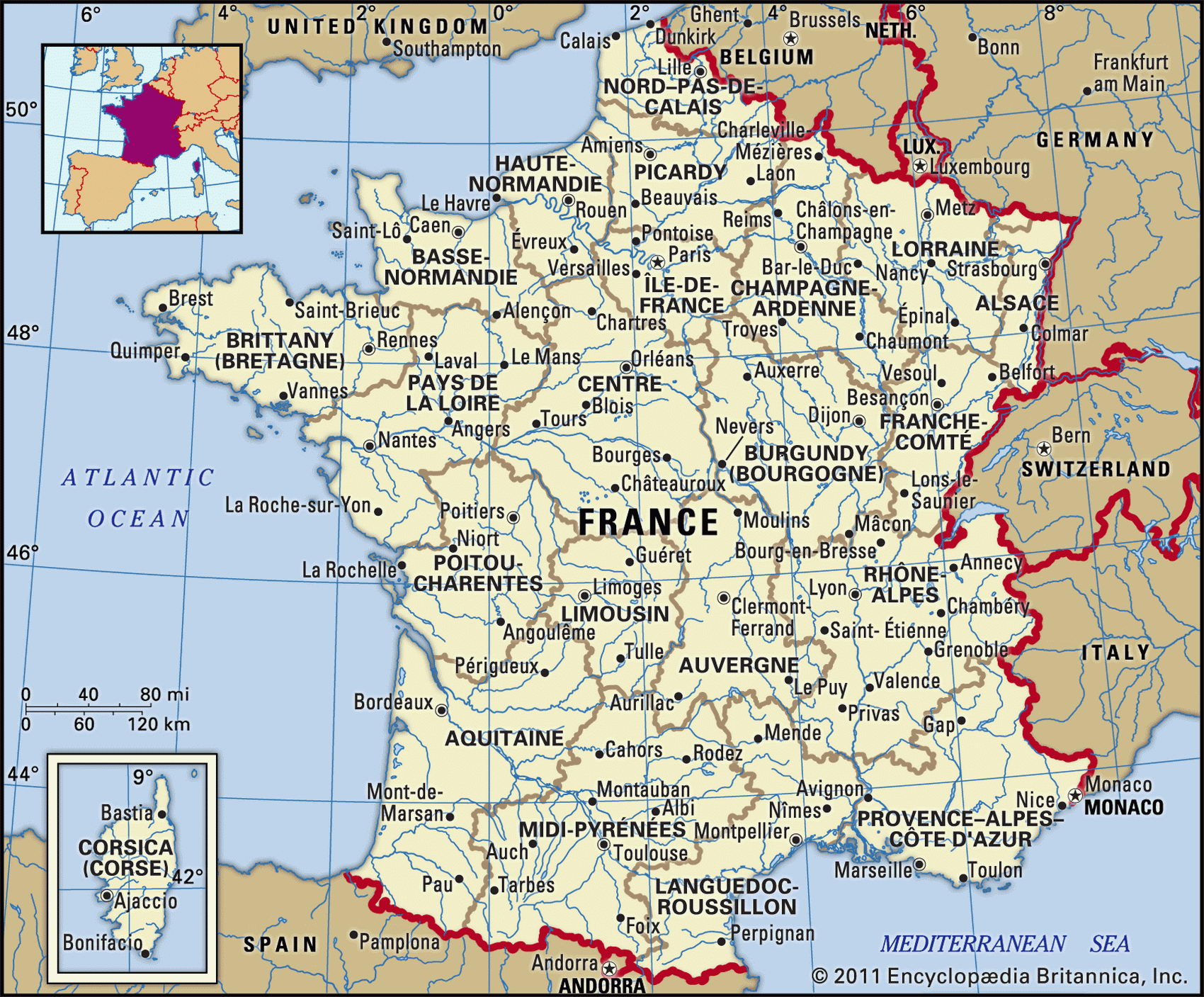 Франция карта