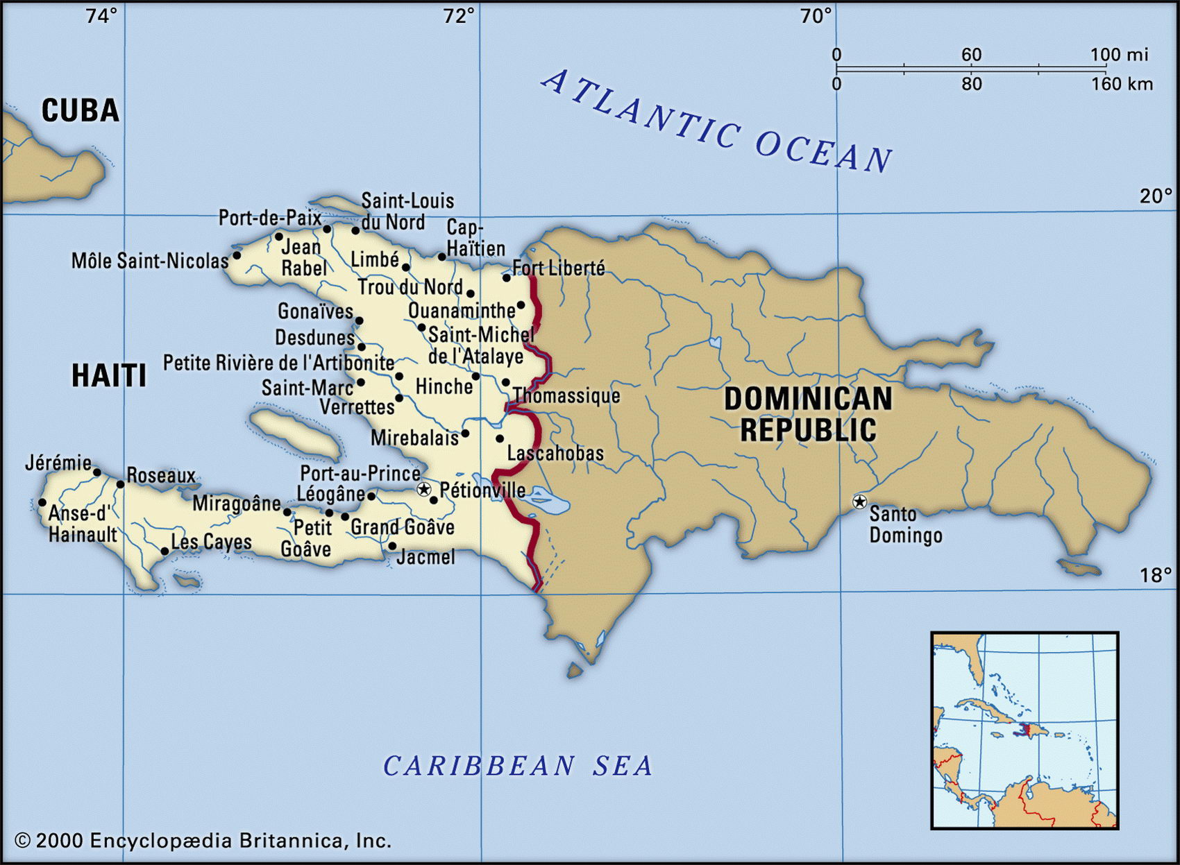 Гаити на карте мира.