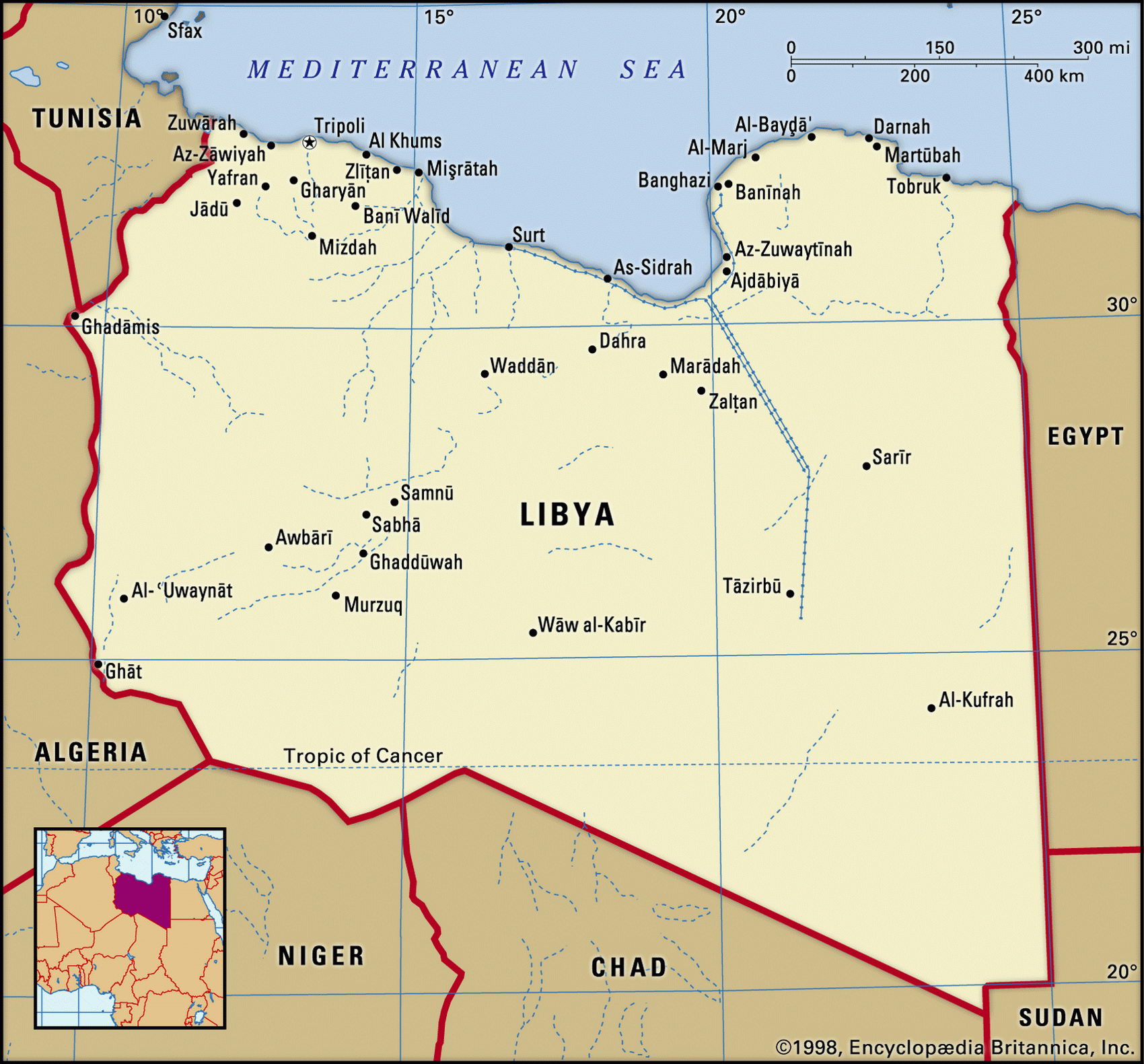 Ливия карта с городами