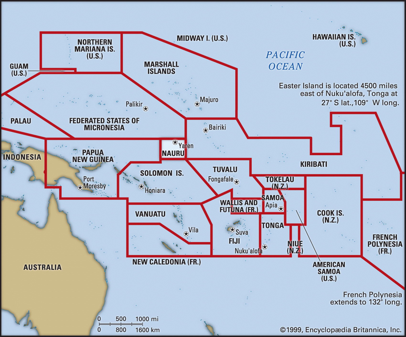 Науру на карте мира