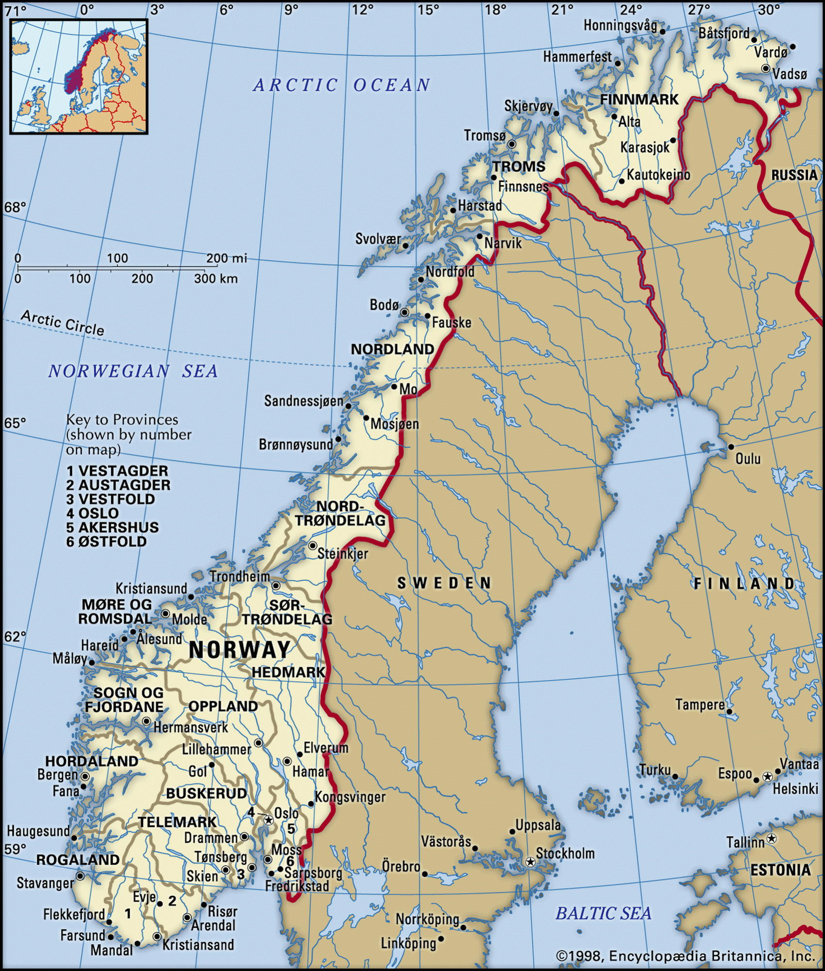Норвегия карта с городами и поселками