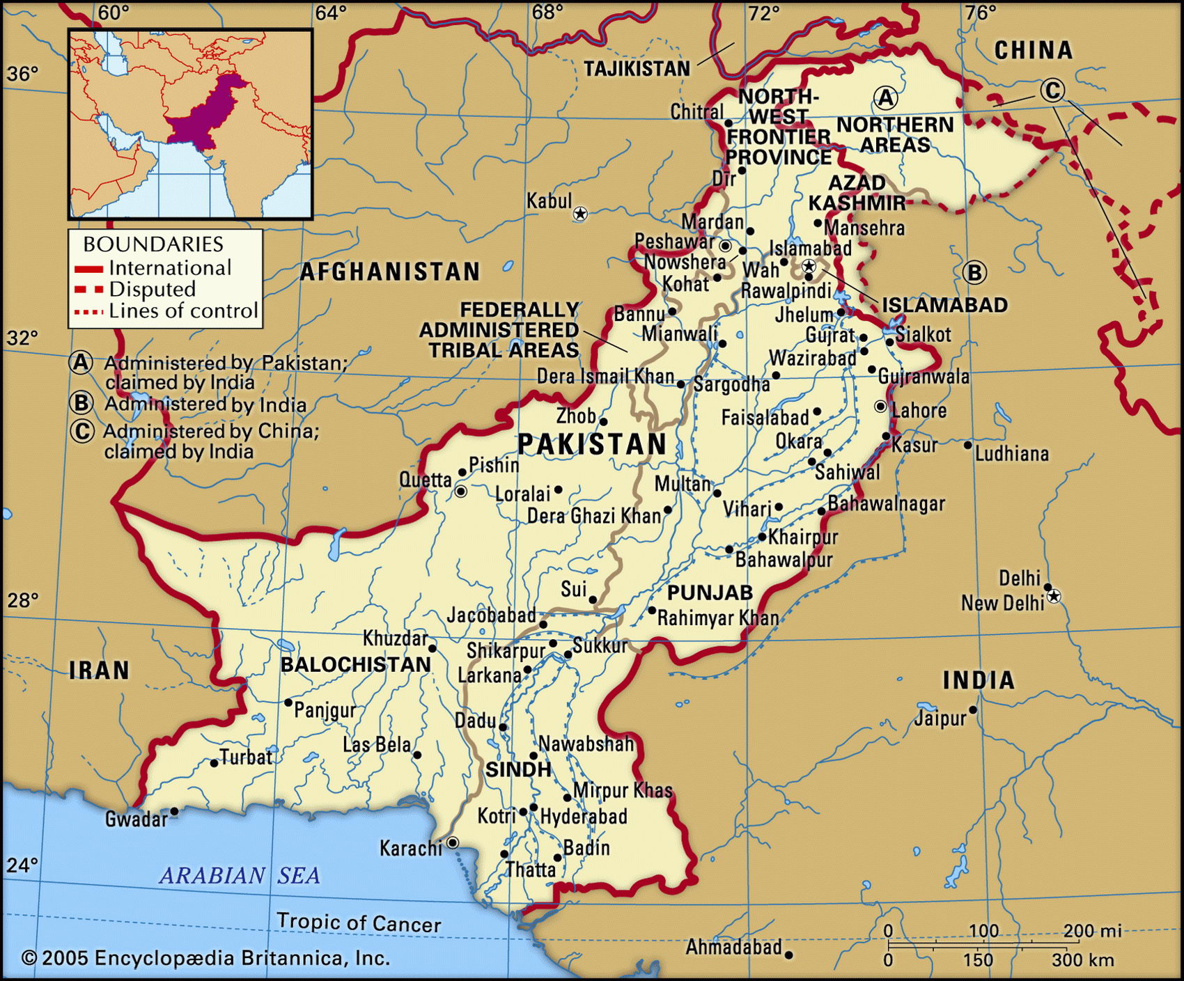 What Are The Four Geographical Location Of Pakistan