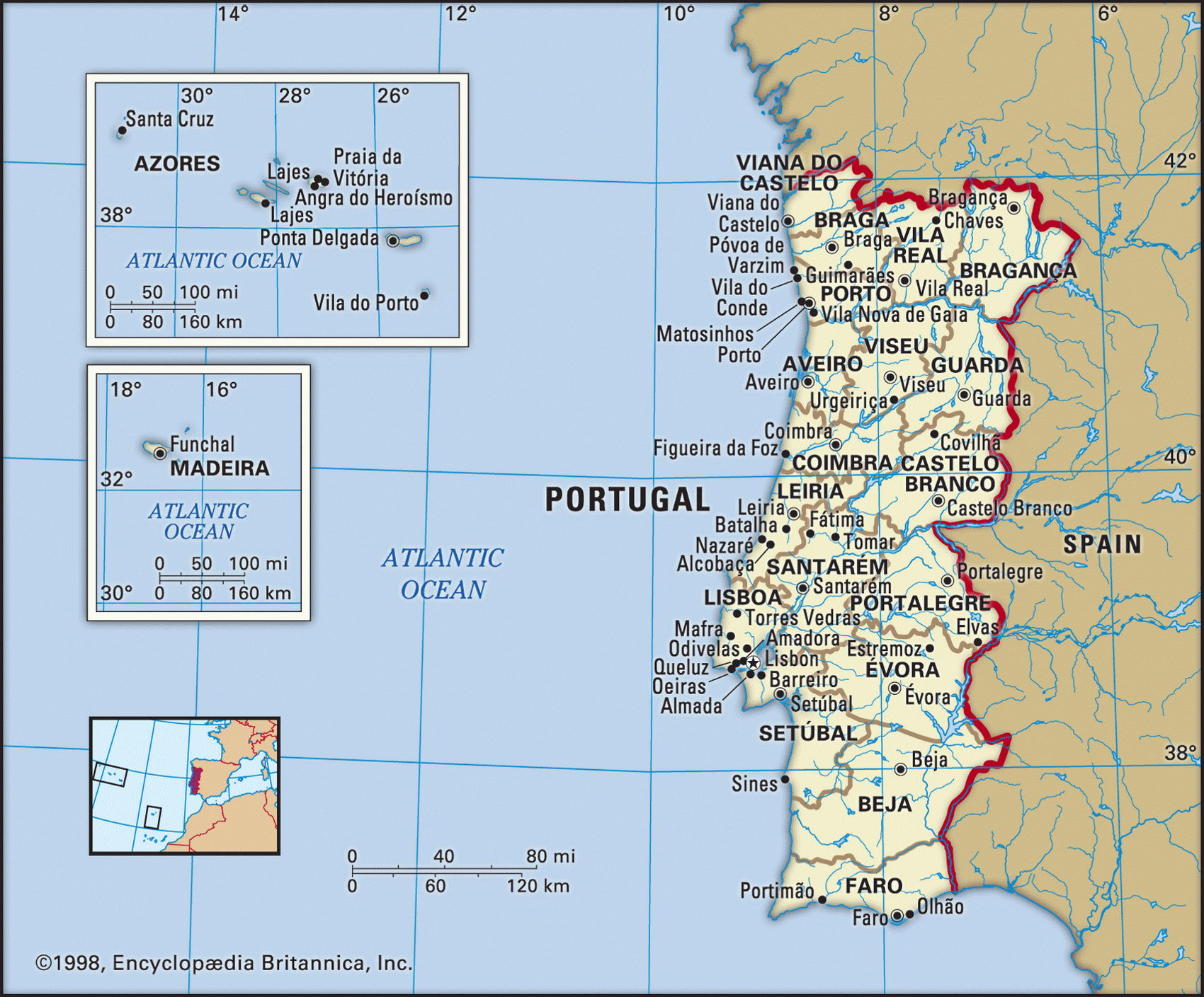 Португалия карта
