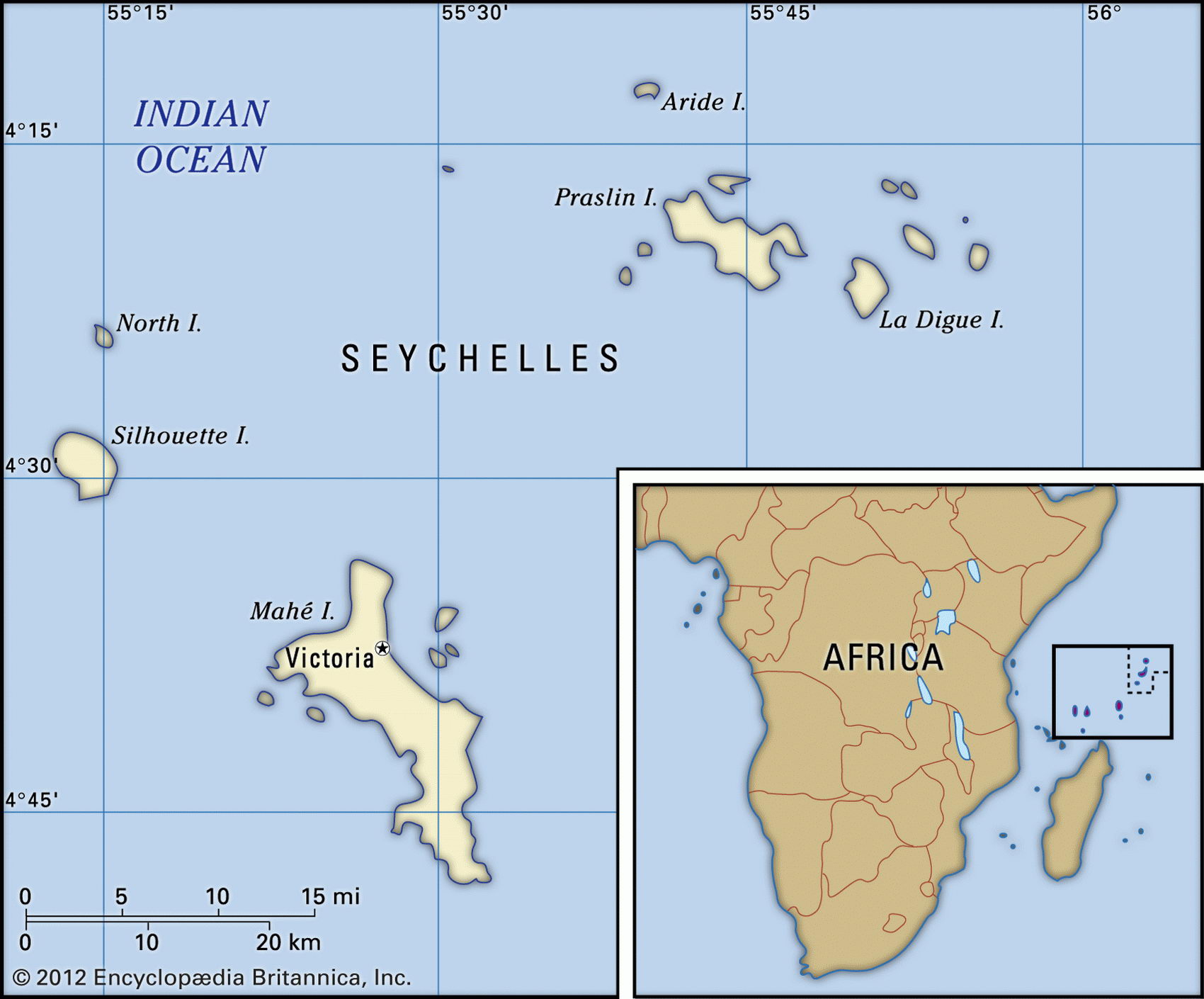 Сейшелы на карте мира
