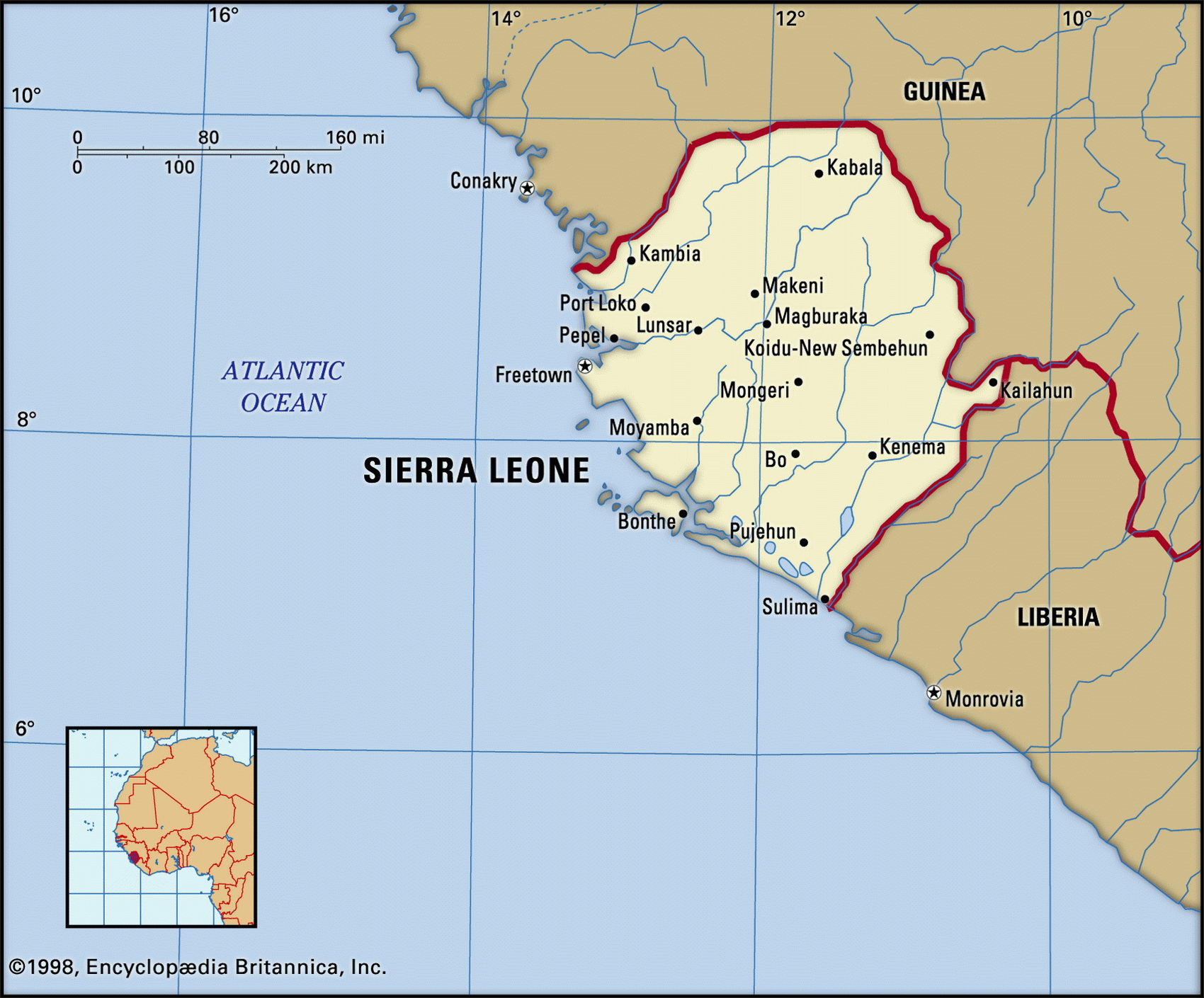 Сьерра Леоне на карте мира