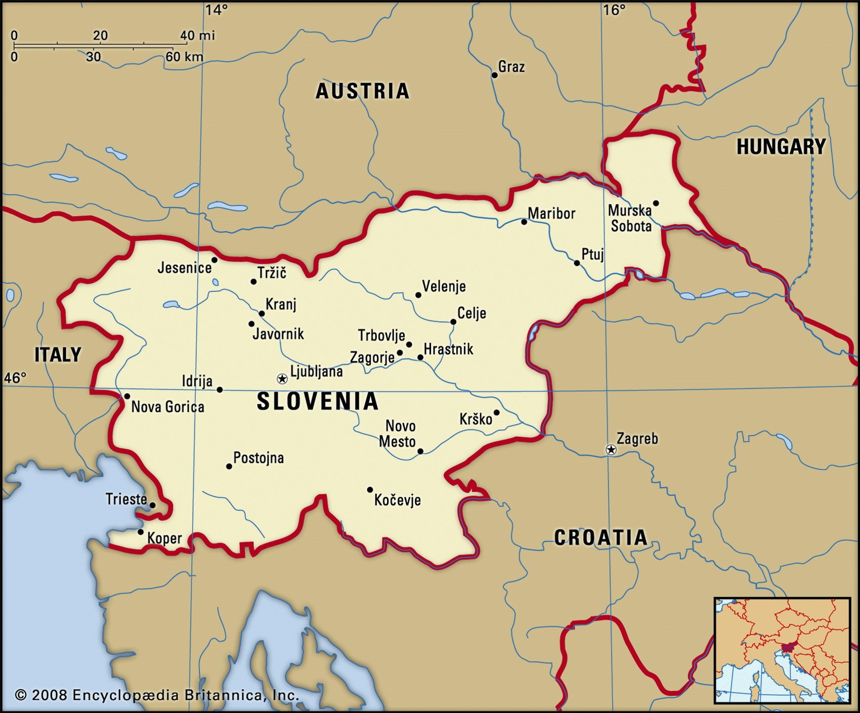 Словения карта