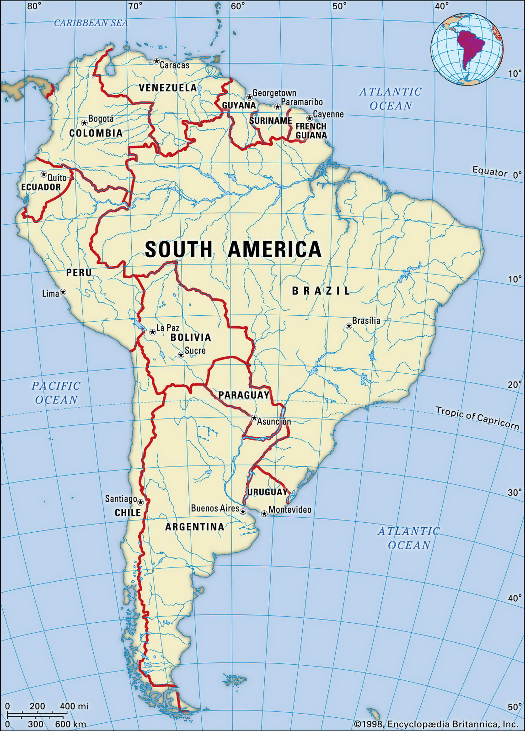 Южная Америка карта