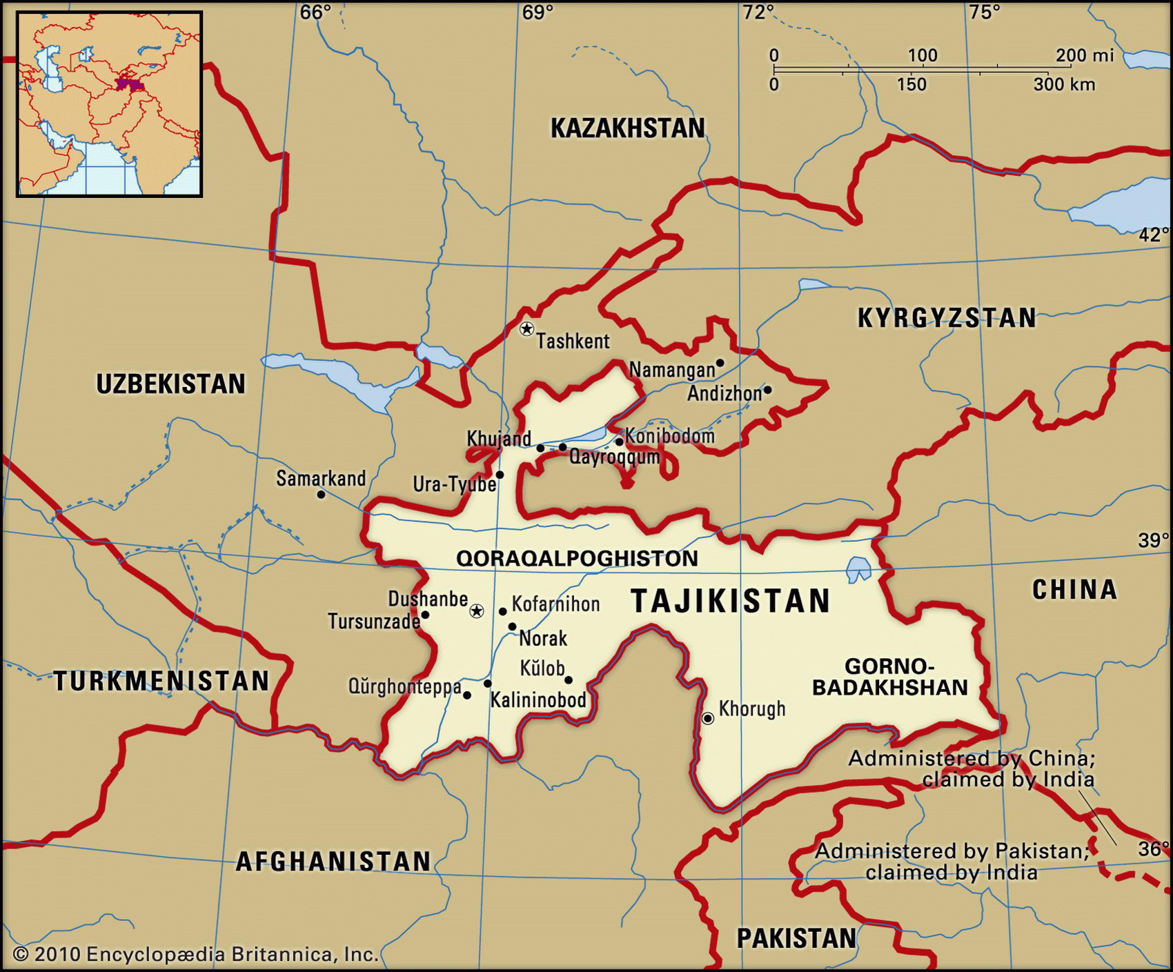 Район какая страна. Таджикистан на карте с границами. Таджикистан карта географическая. Карта Таджикистан граничит.
