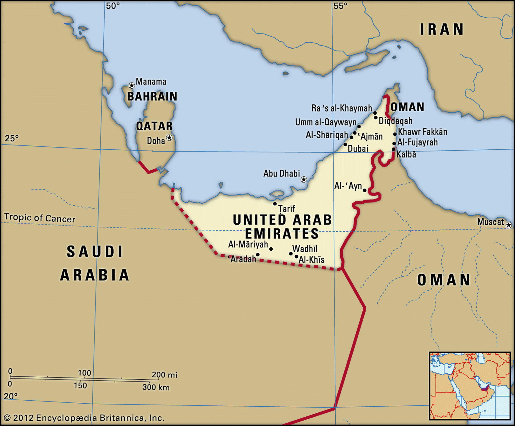 Карта ОАЭ с городами и регионами. Где находится ОАЭ на карте мира – tripmydream