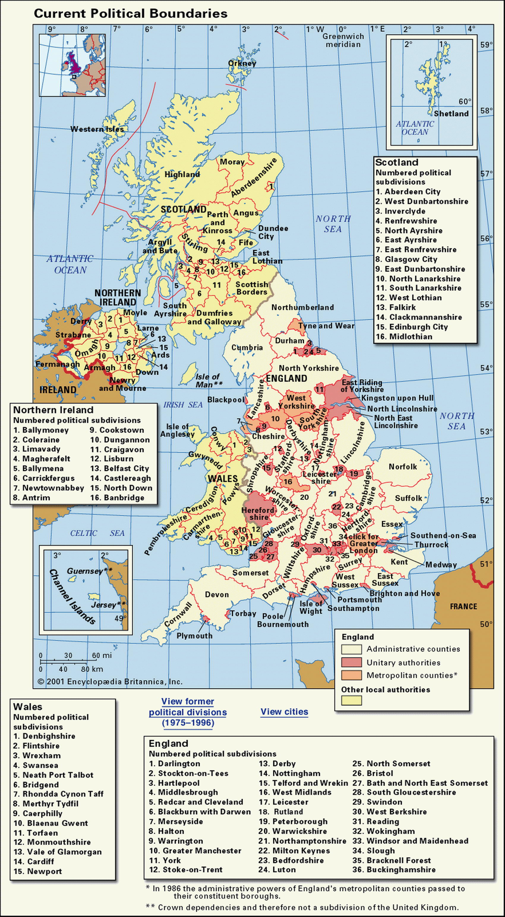 Великобритания административная карта