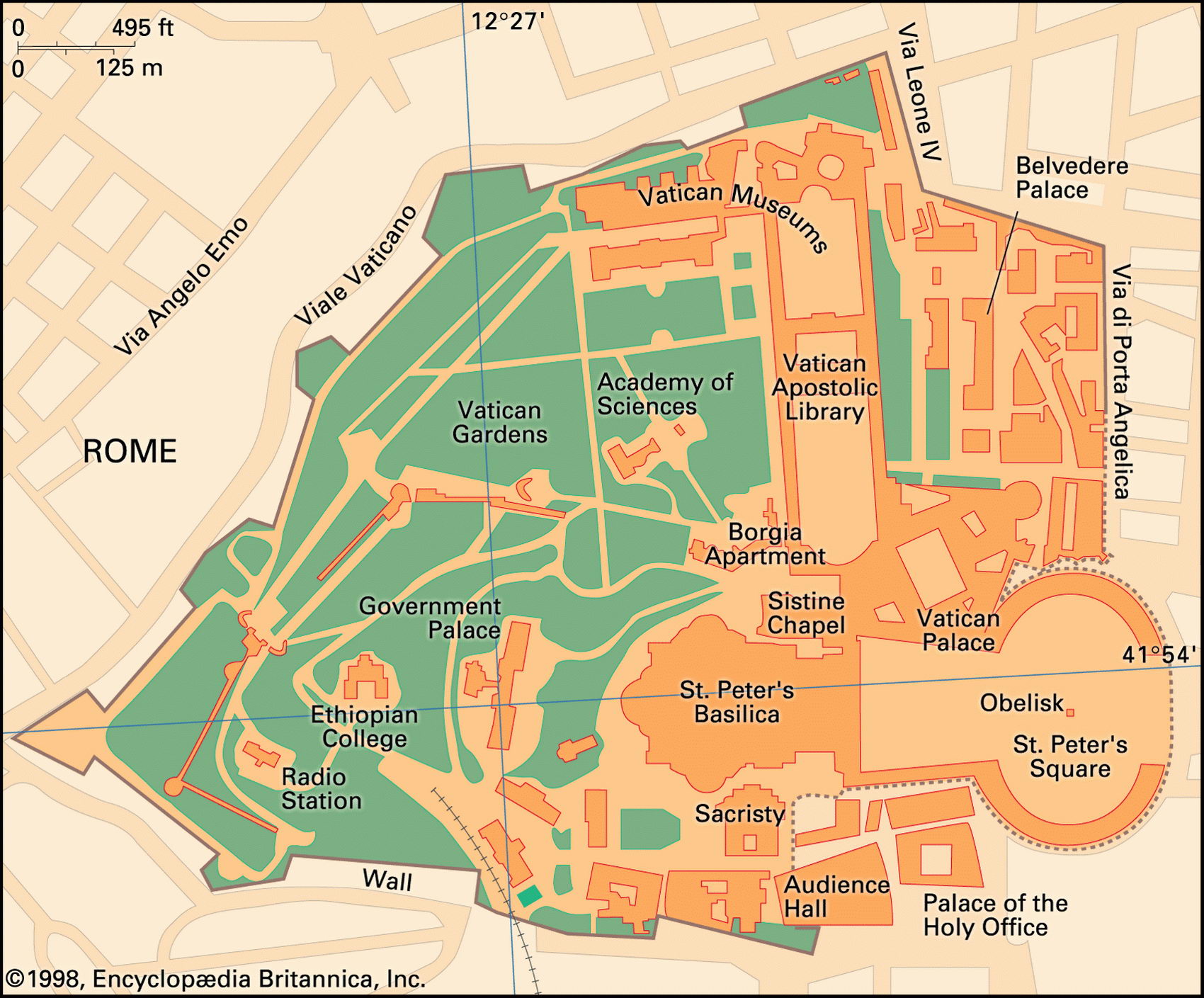 Ватикан карта улиц