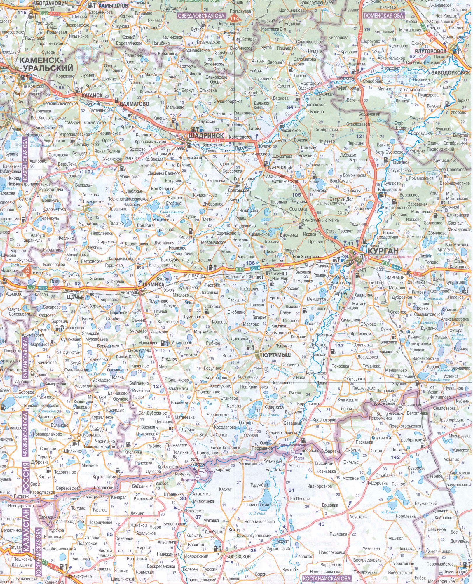 Курганская область карта автомобильных дорог подробная скачать бесплатно -2023