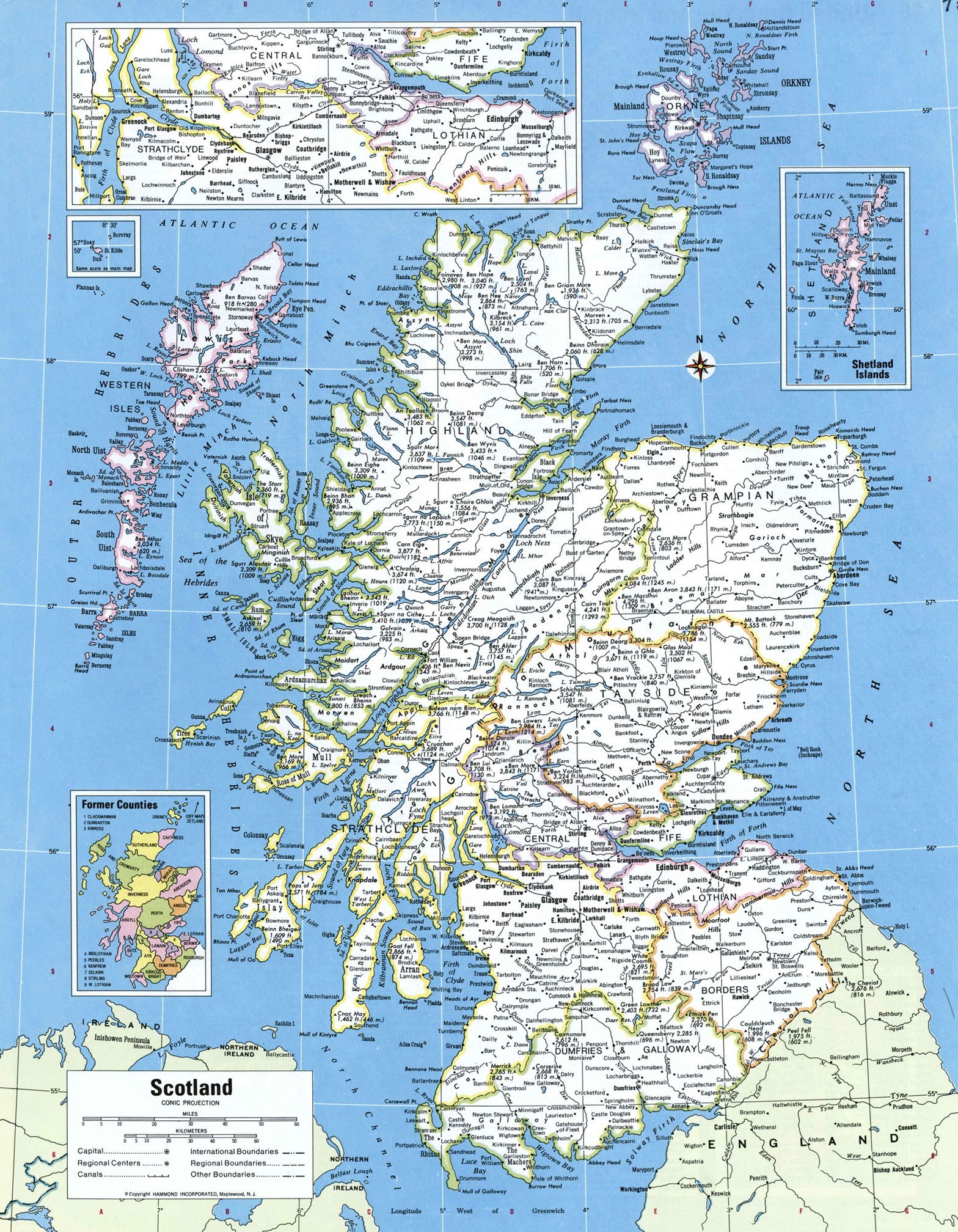 Административная карта Шотландии