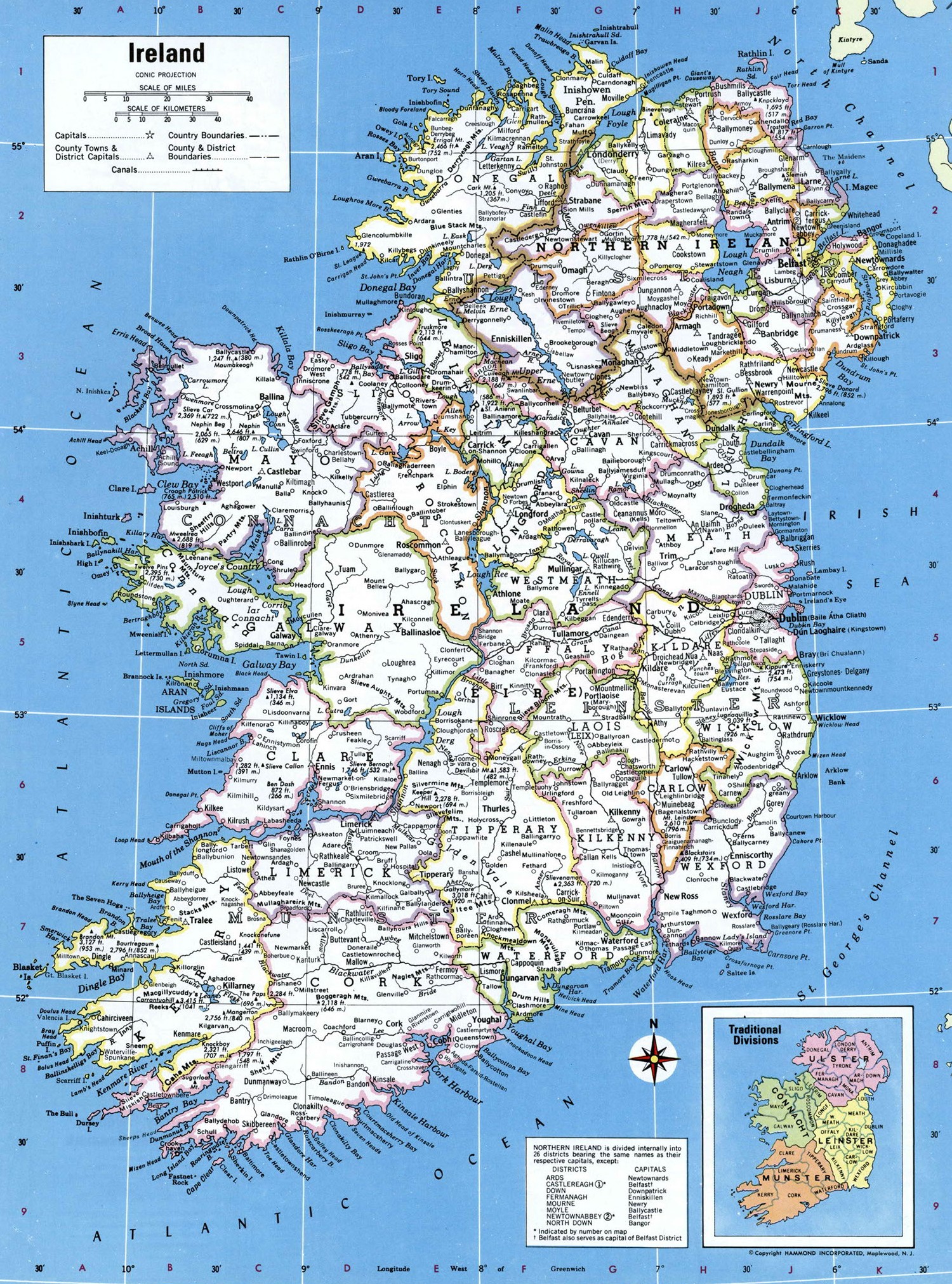 Ирландия административная карта