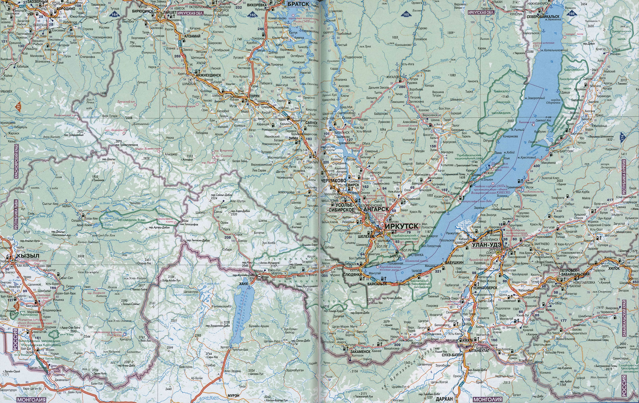 Карта республики Тыва Тува