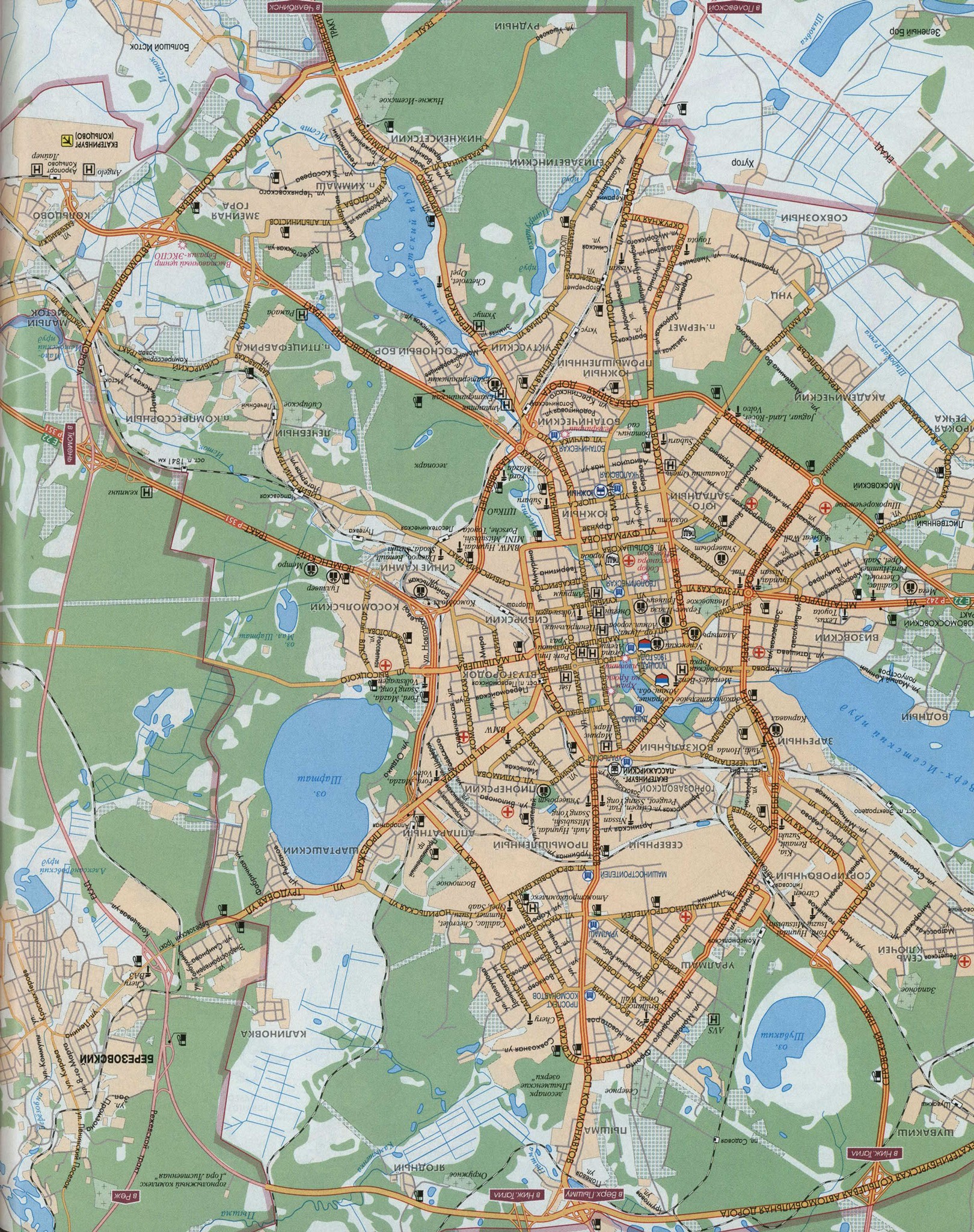 Панорама екатеринбурга карта с улицами и домами