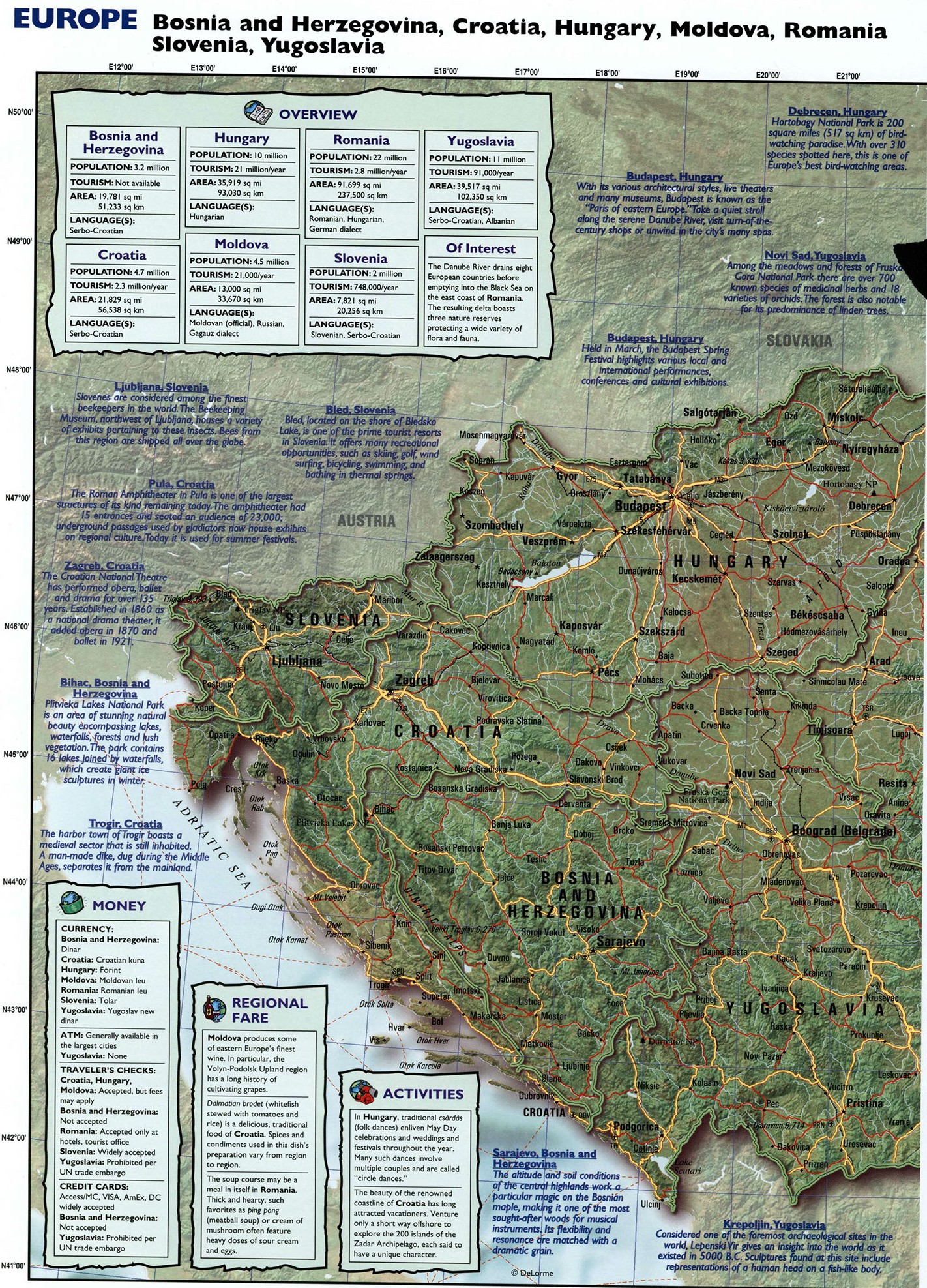Югославия подробная карта