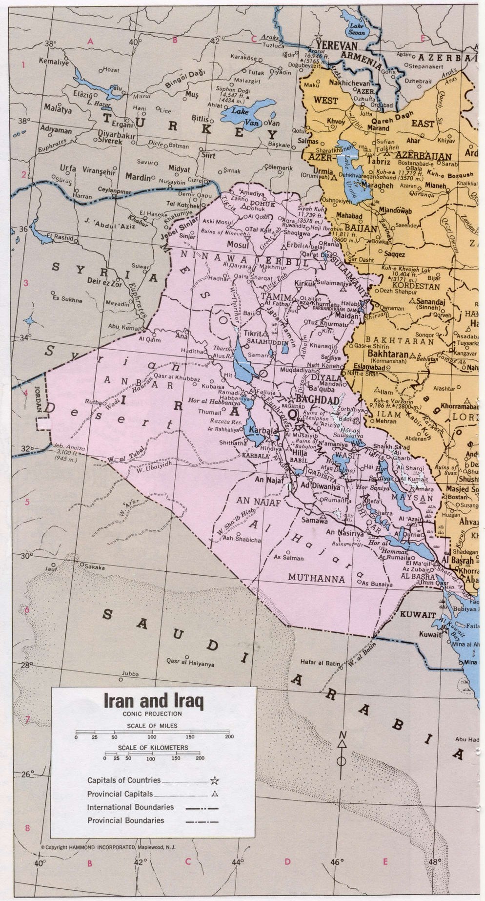 Политическая карта Ирака и Ирана