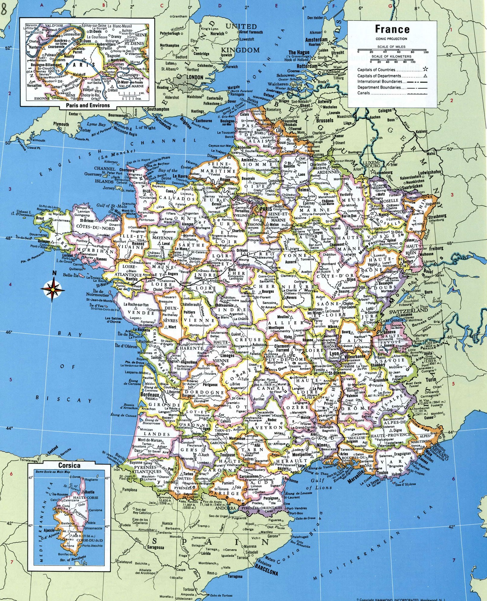 Административная карта Франции