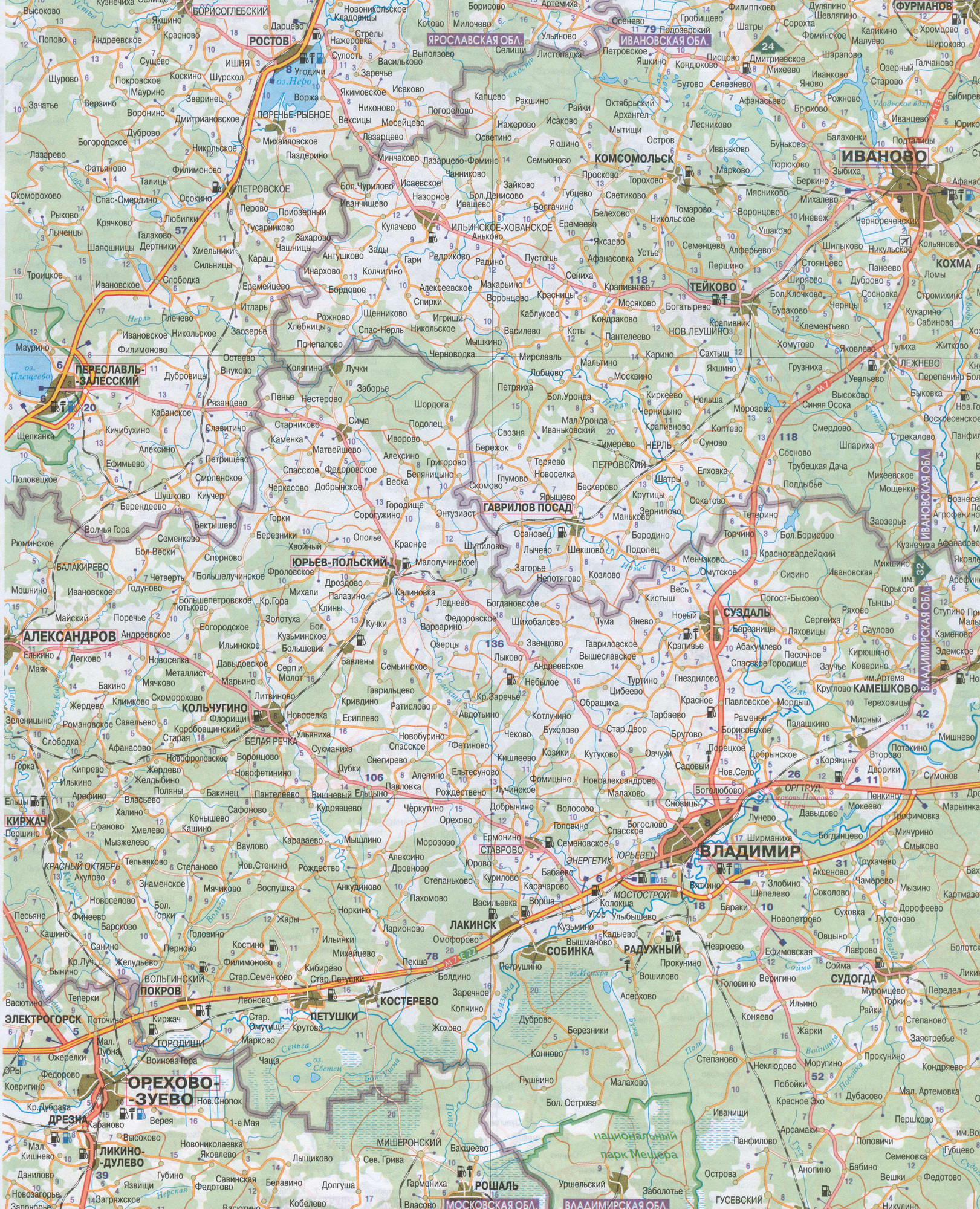 Владимирская область карта