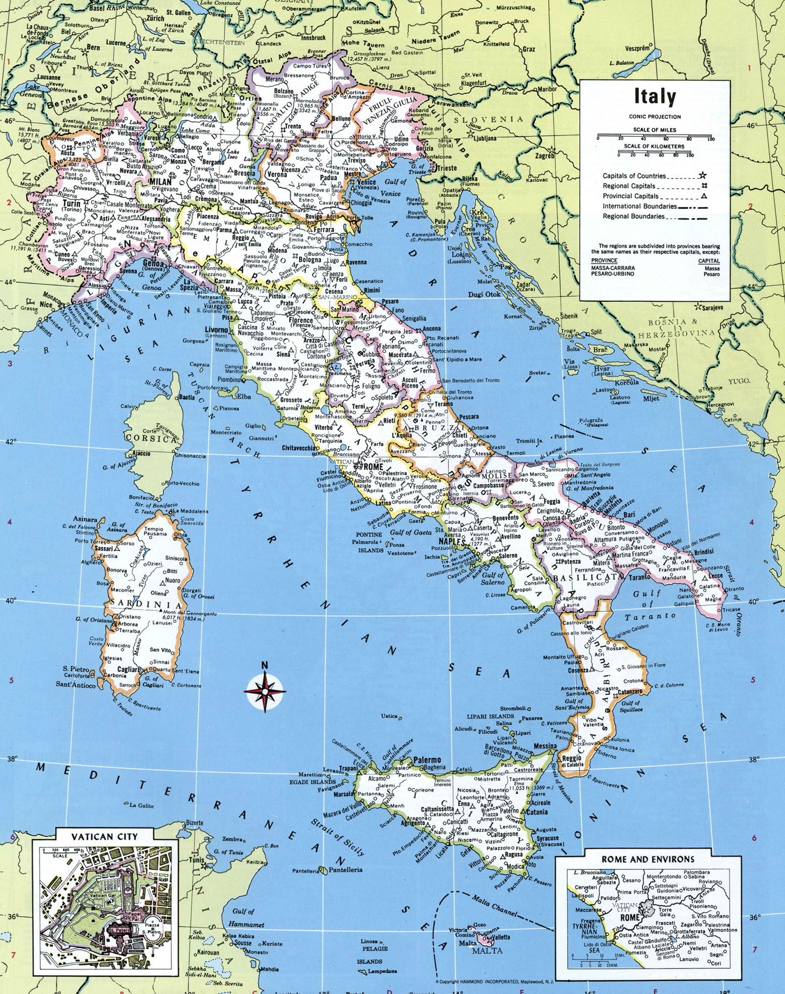 Административная карта Италии
