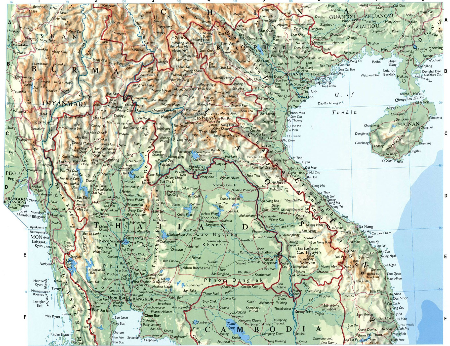 Политическая карта индокитая на русском